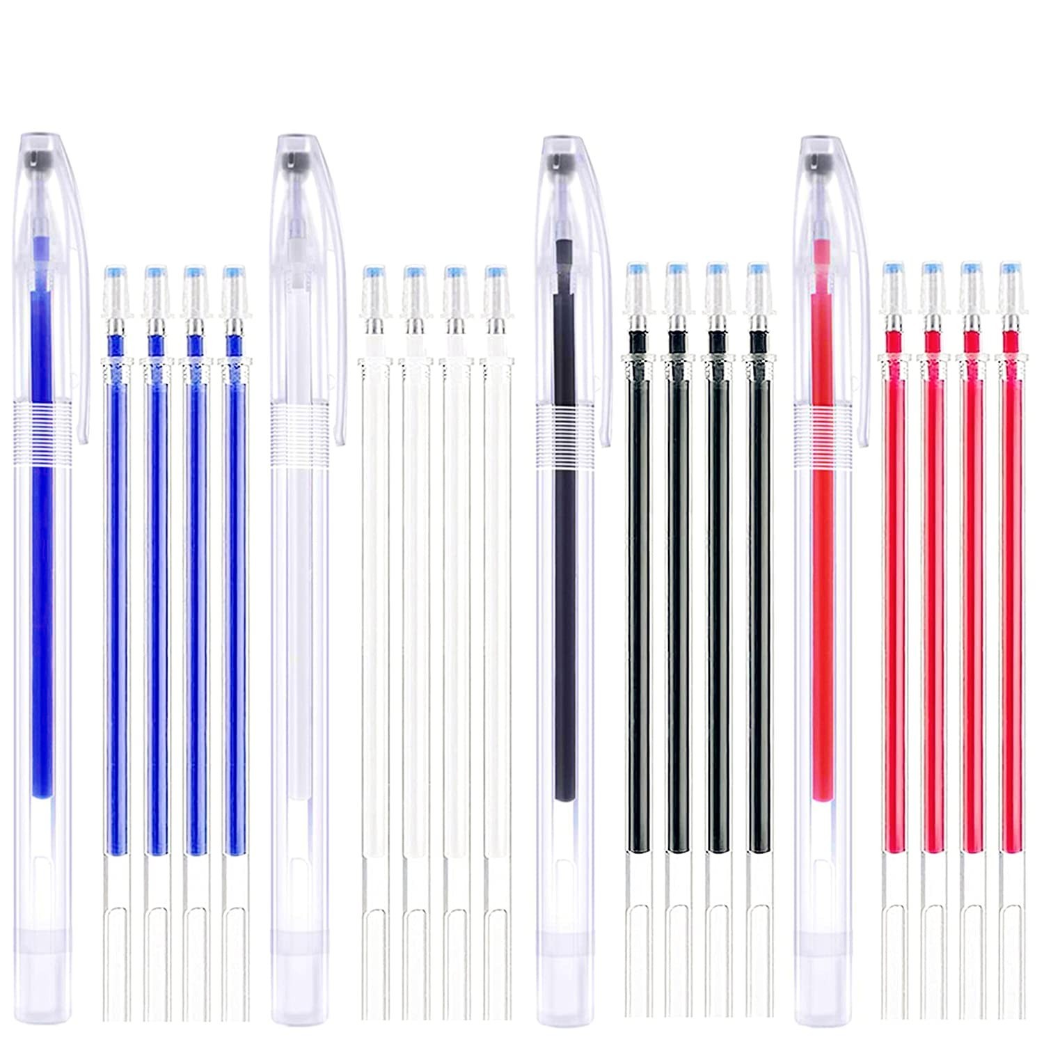 Heat Erasable Pens ，4 Pieces Fabric Marking Pens with 20 Refills for Quil