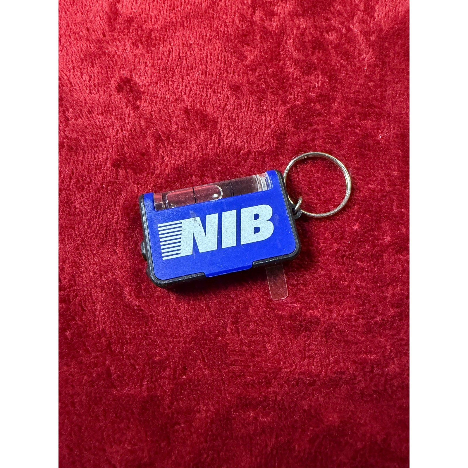 NIB National Australia Bank Bubble Level LED Flashlight Keychain Blue