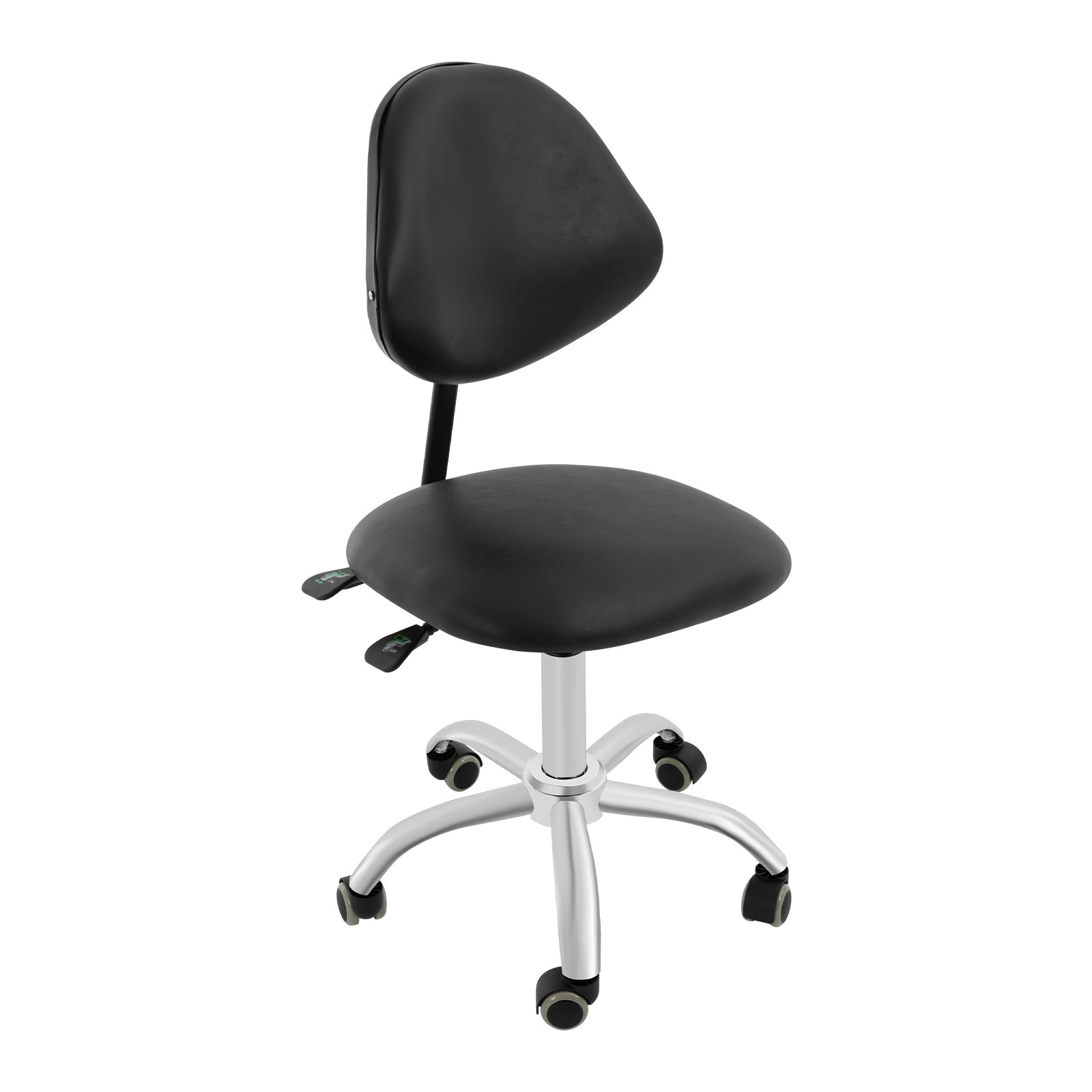 Adjustable Saddle Swivel Chair Ergonomic Rolling Stool w/ Backrest for Office