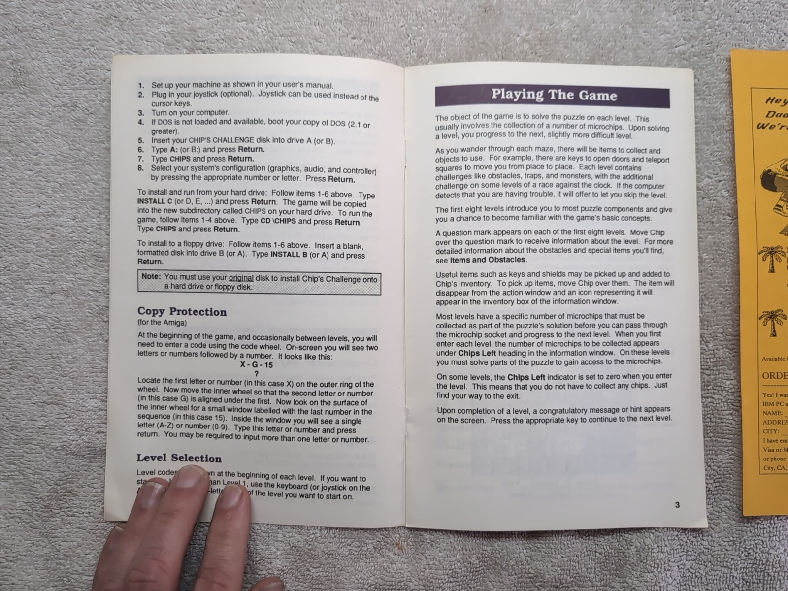 Chip's Challenge Manual 1991 Epyx