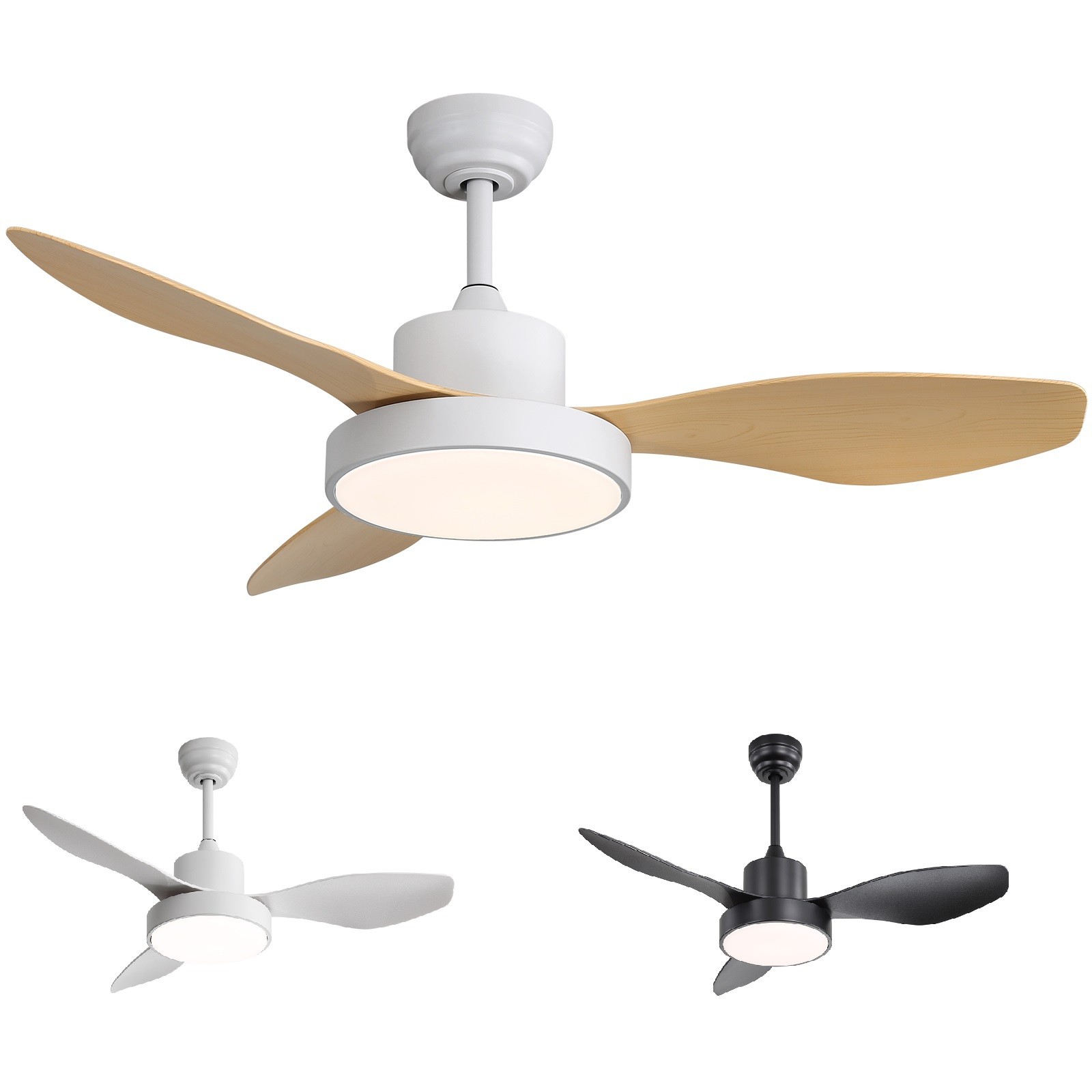 47in Indoor Ceiling Fan with LED Light Kit & Remote Indoor Outdoor Ceiling Fan