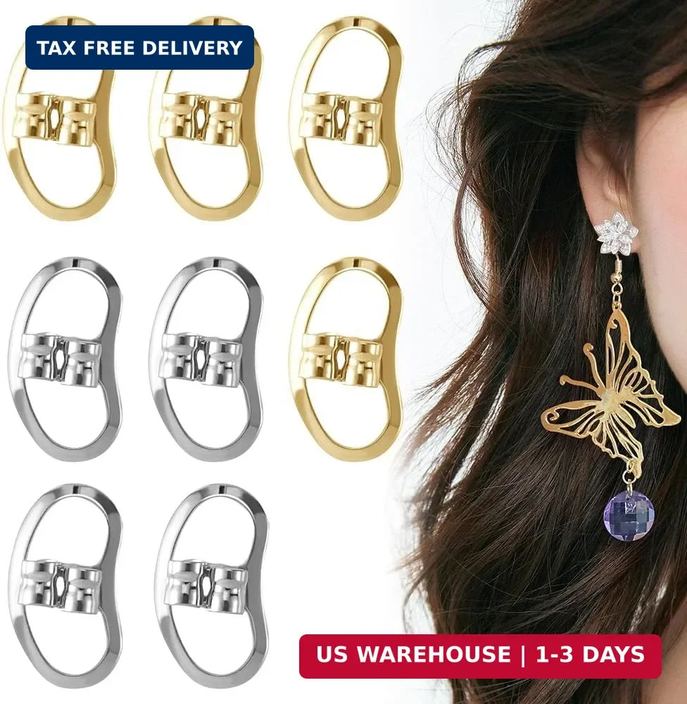Earring Backs for Droopy Ears, Adjustable & Secure Earring Backs Lifters for Hea