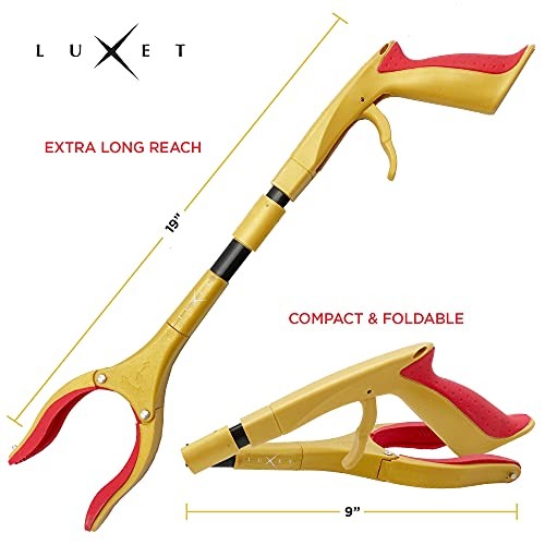 Grabber Reacher Tool - Latest Version 19 Inch Gold&Black, Foldable Pick Up