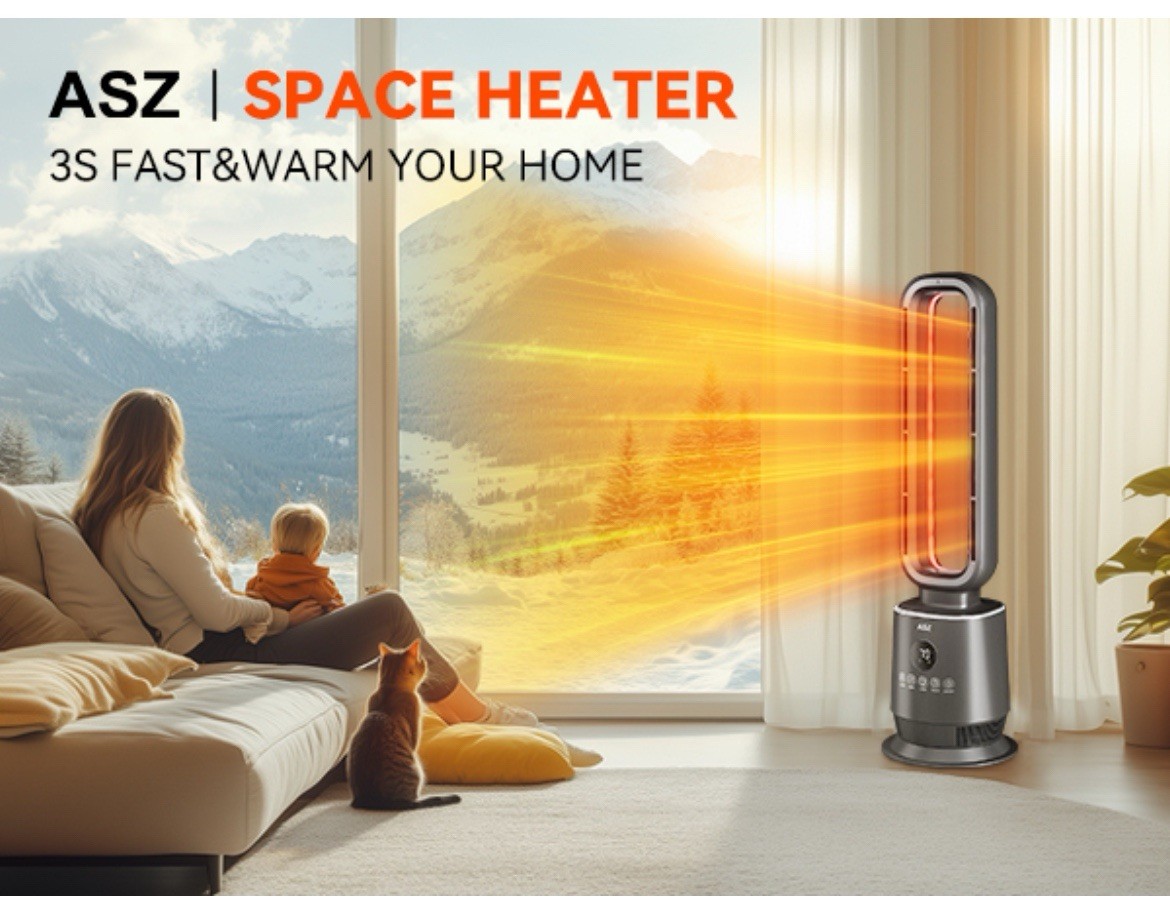 ASZ Tower Space Heater Bladeless with Thermostat- Oscillating Digital