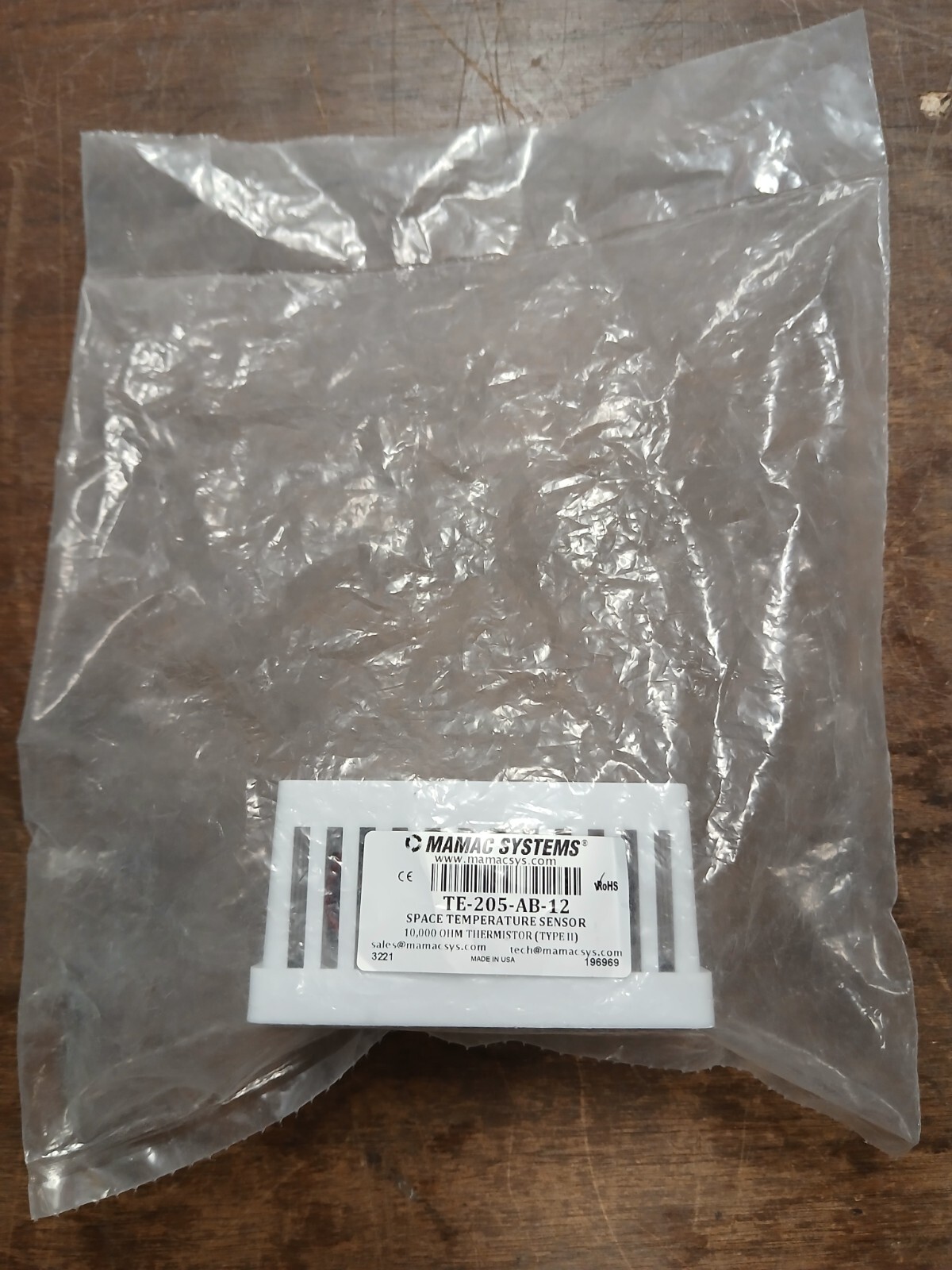 MAMAC SYSTEMS TE-205-AB-12 Space Temperature Sensor
