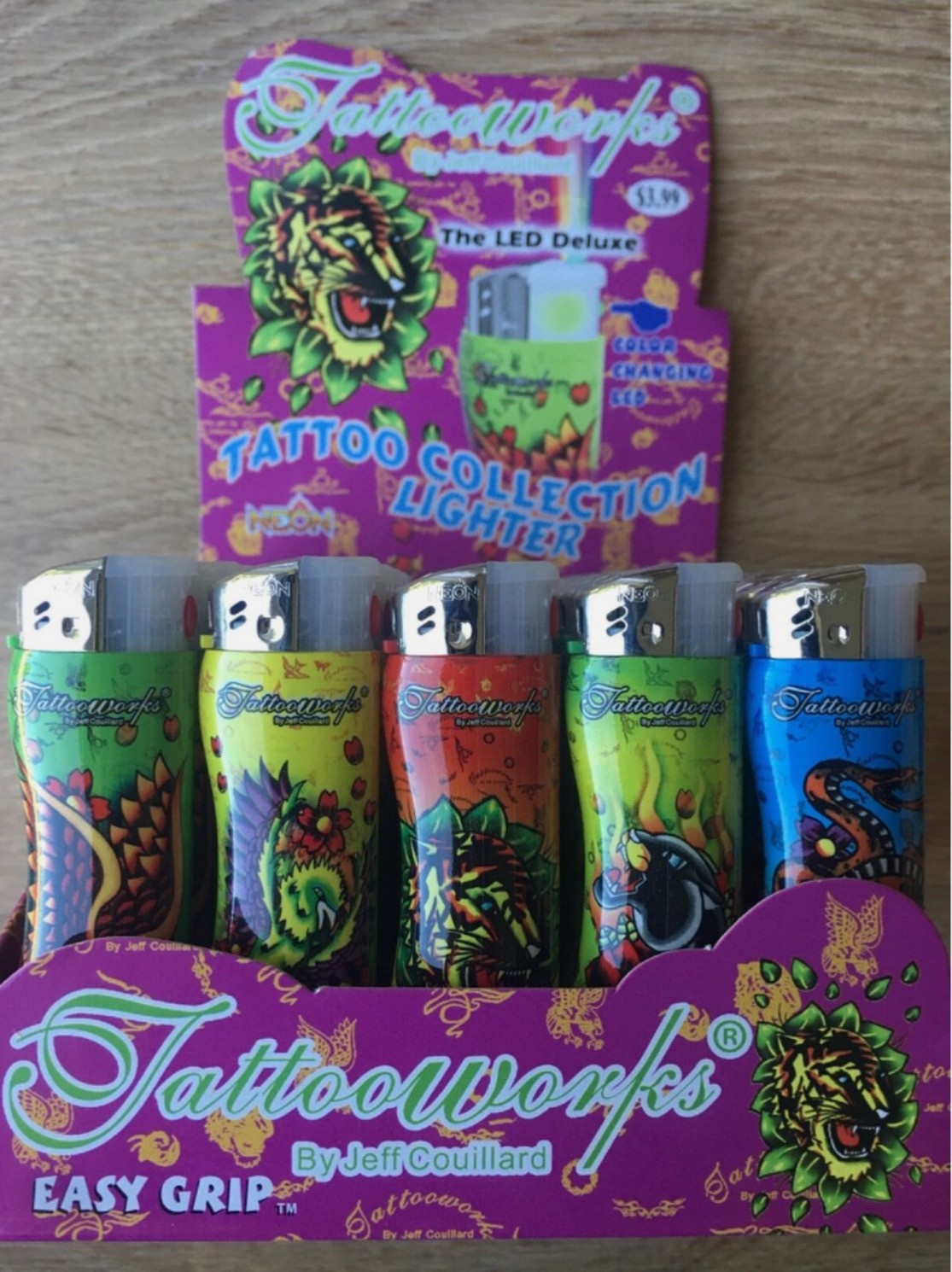 Neon Tattooworks Lighters Assorted Designs 50 Count Pack