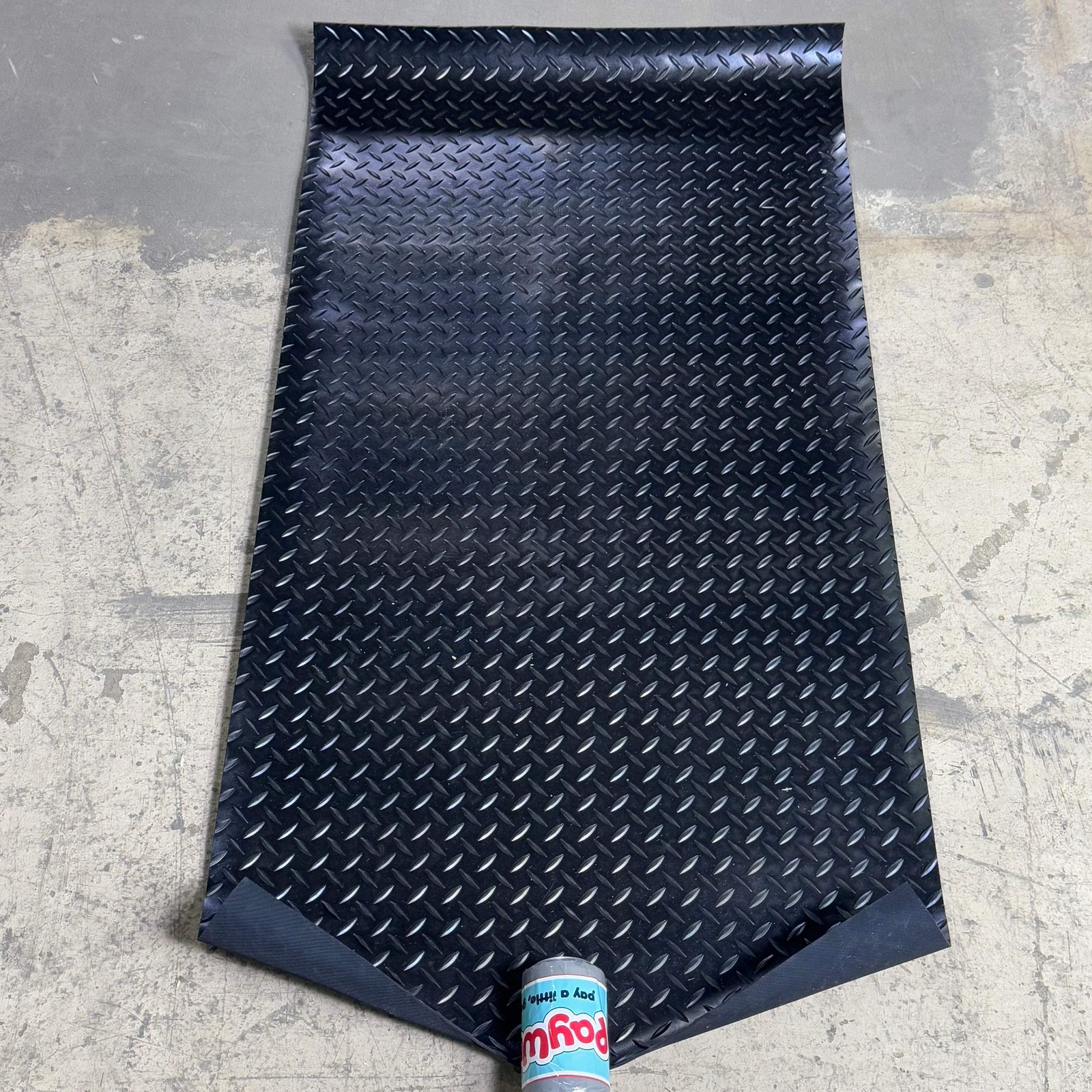 RUBBER-CAL Diamond Plate Rubber Flooring Sz 46.5” L x 24” W, 03-206-W100-02