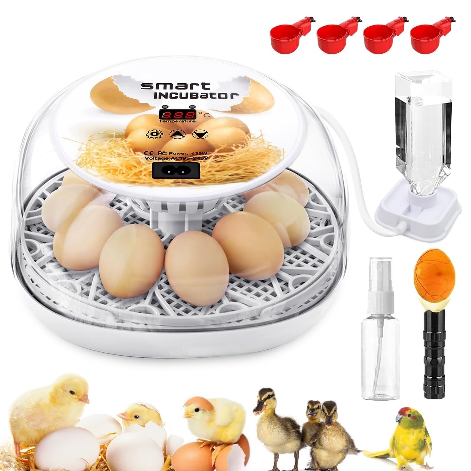 Incubators for Hatching Eggs, Chicken Waterer Cups, Automatic Egg White