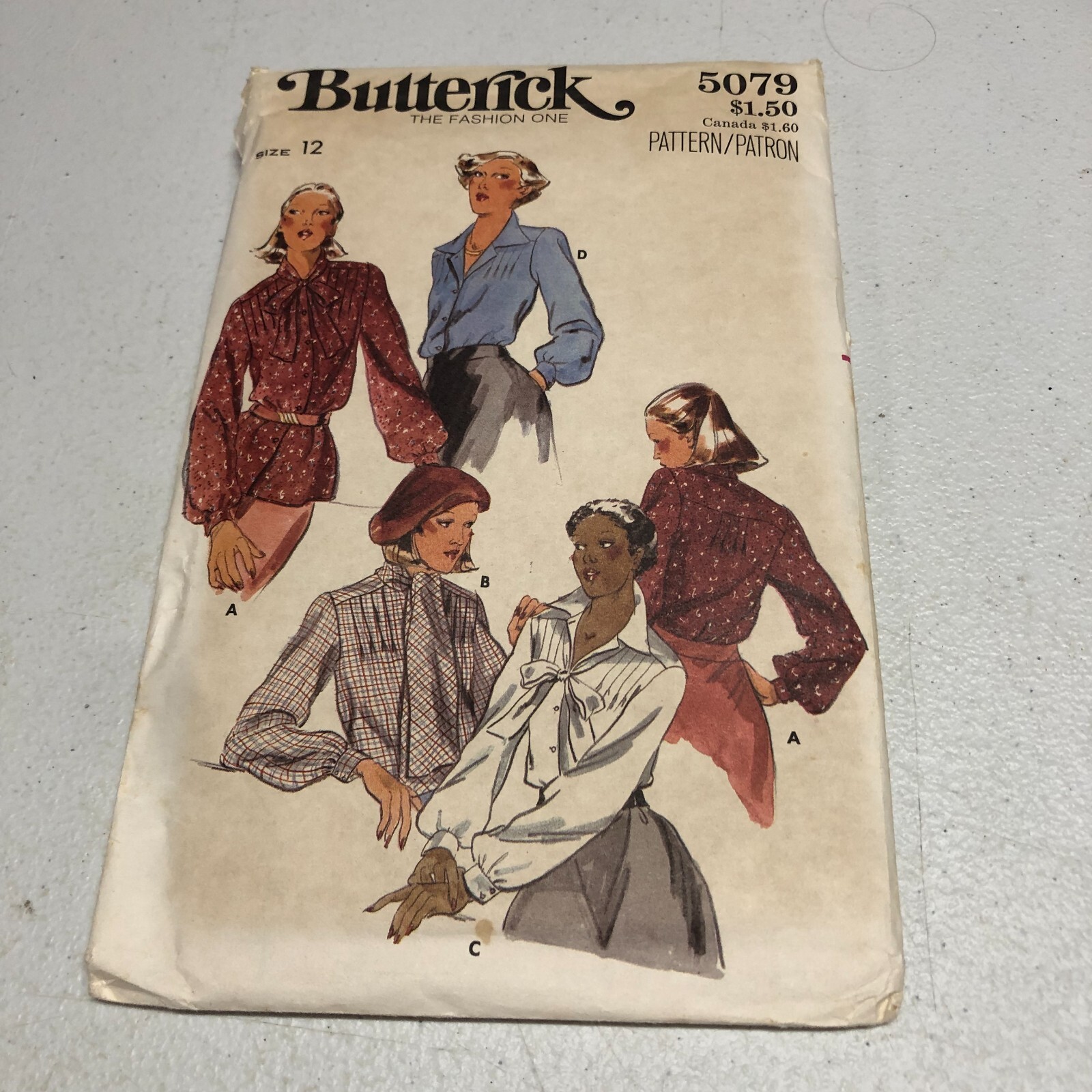 Butterick Misses Blouse Pattern 5079 Misses Size 12 From 1970s