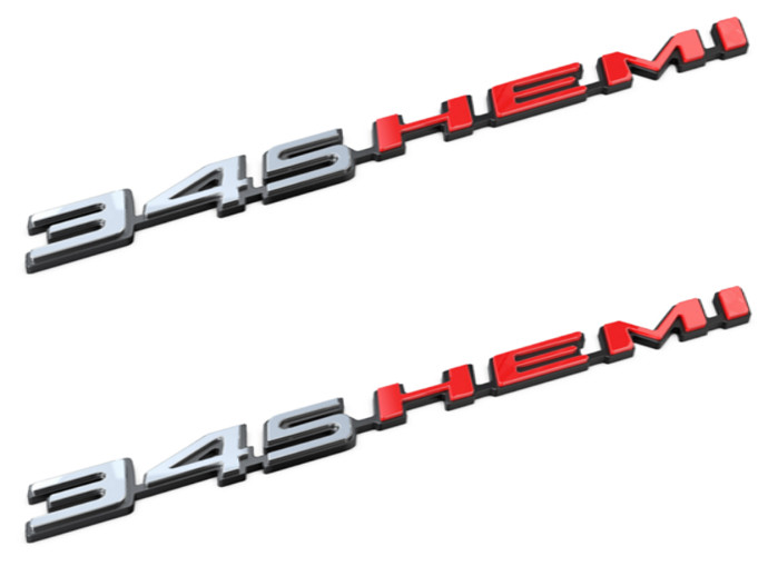 08 - 22 Challenger Charger 345 HEMI Hood Emblems (PAIR) See Listing
