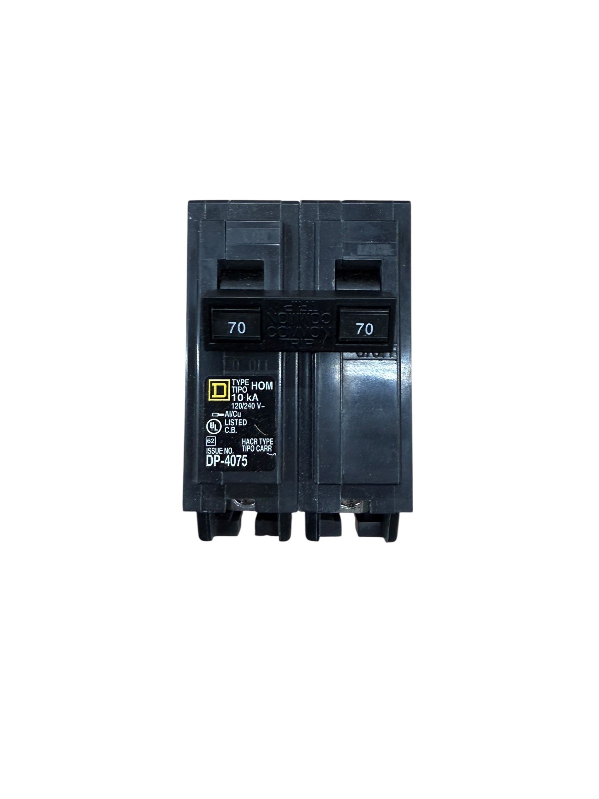 Square D HOM270 - 70 Amp - 2 Pole - Plug On Circuit Breaker