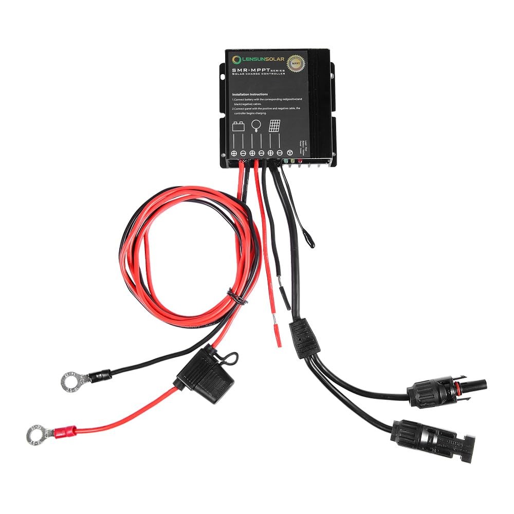 Waterproof 12V 10A MPPT Solar Charge Controller Regulator with Battery Alliga...