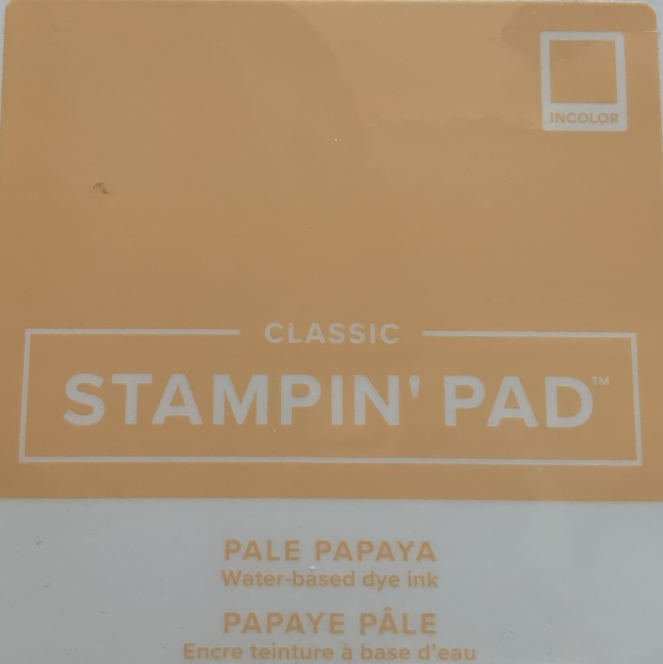 Stampin Up Ink Pad PALE PAPAYA IN COLOR 2021 Current Case AS IS Case Stained