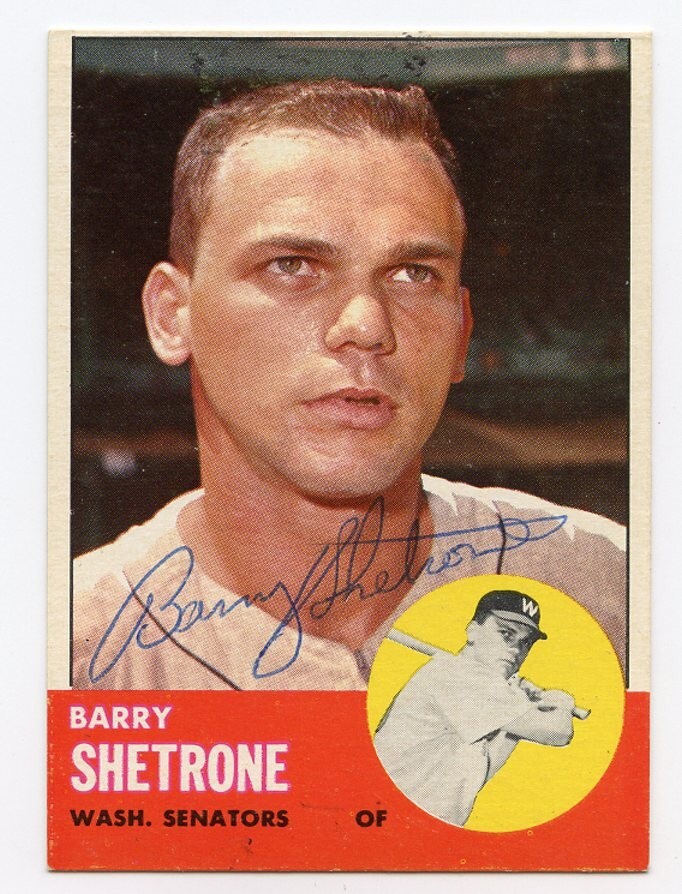BARRY SHETRONE Signed 1963 Topps #276 Senators Guaranteed Authentic KOA NICE!