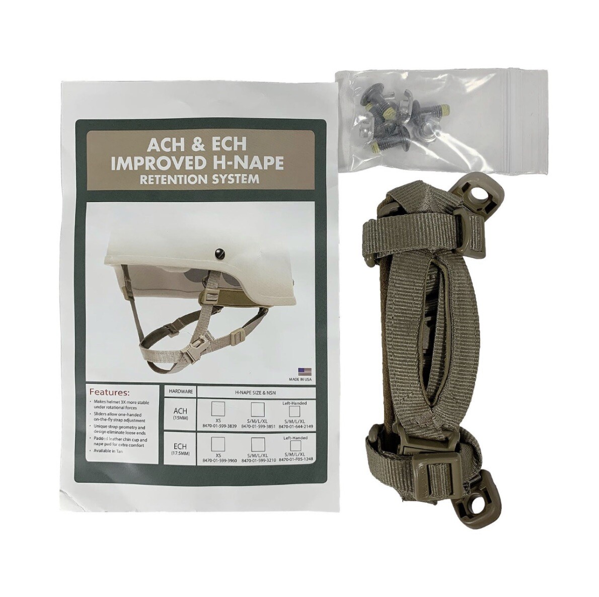 ACH IMPROVED H-NAPE Advanced Combat Helmet Retention System HEAD-LOC Chinstrap