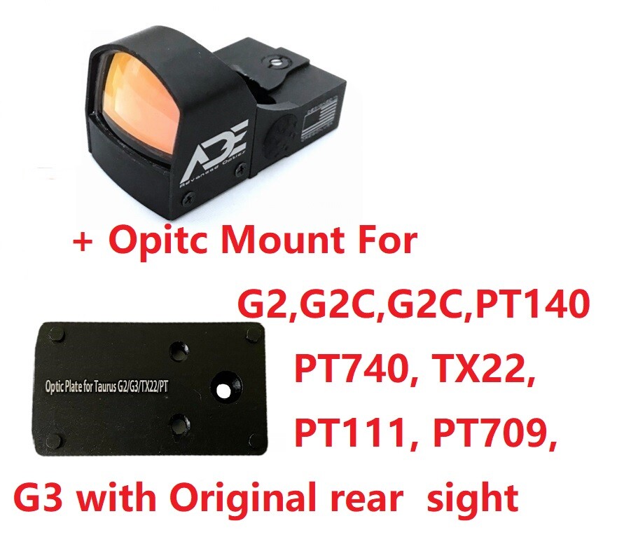 ADE RD3-009 Red Dot + Optic Mount Plate For Taurus PT111 G2,G2C,G3,TX22.PT709 SL