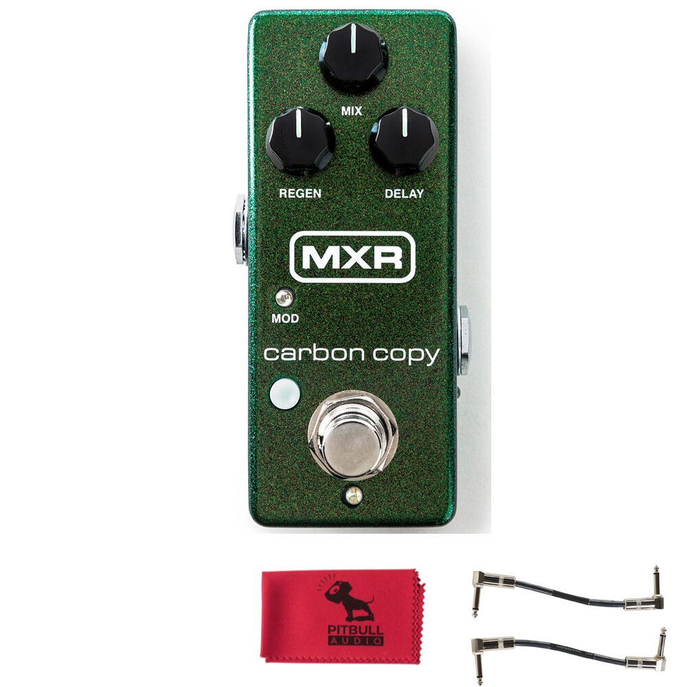 MXR M299 Carbon Copy Mini Pedal w/ Patch Cables & Pitbull Audio Cloth