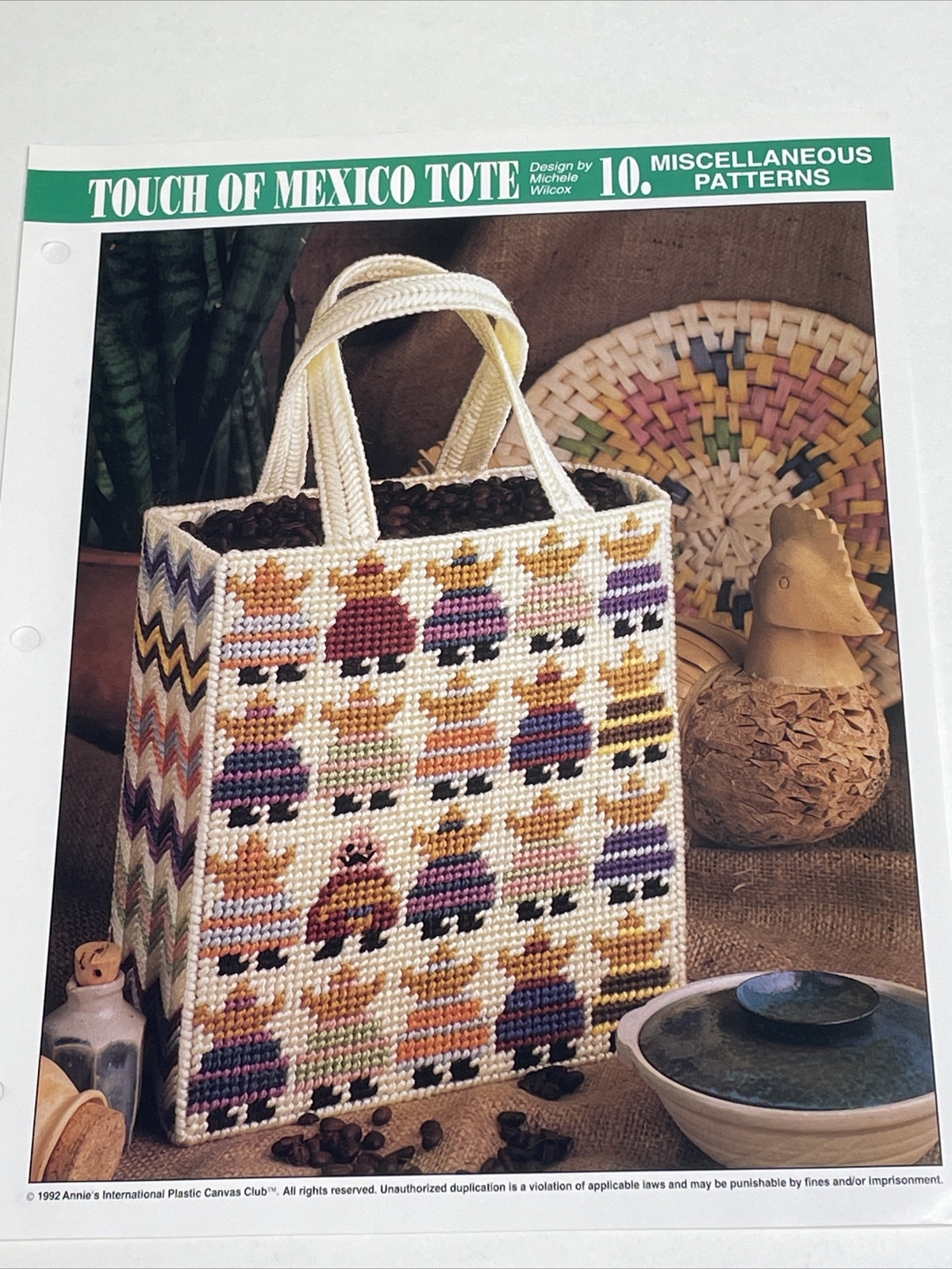 Touch of Mexico Tote Annie's Attic Plastic Canvas Pattern