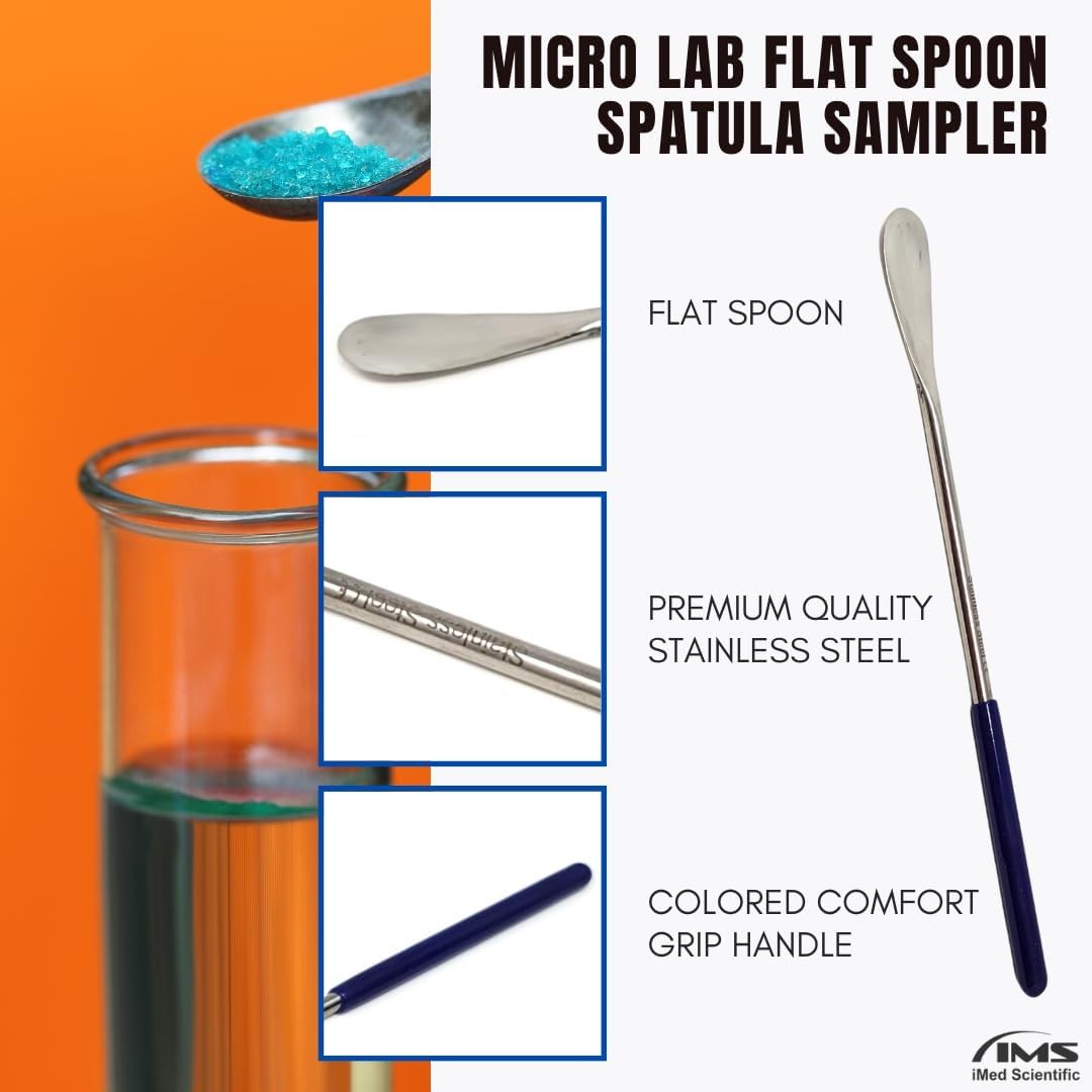 Multipurpose Micro Lab Flat Spoon 6 inch Stainless Steel Spatula Sampler