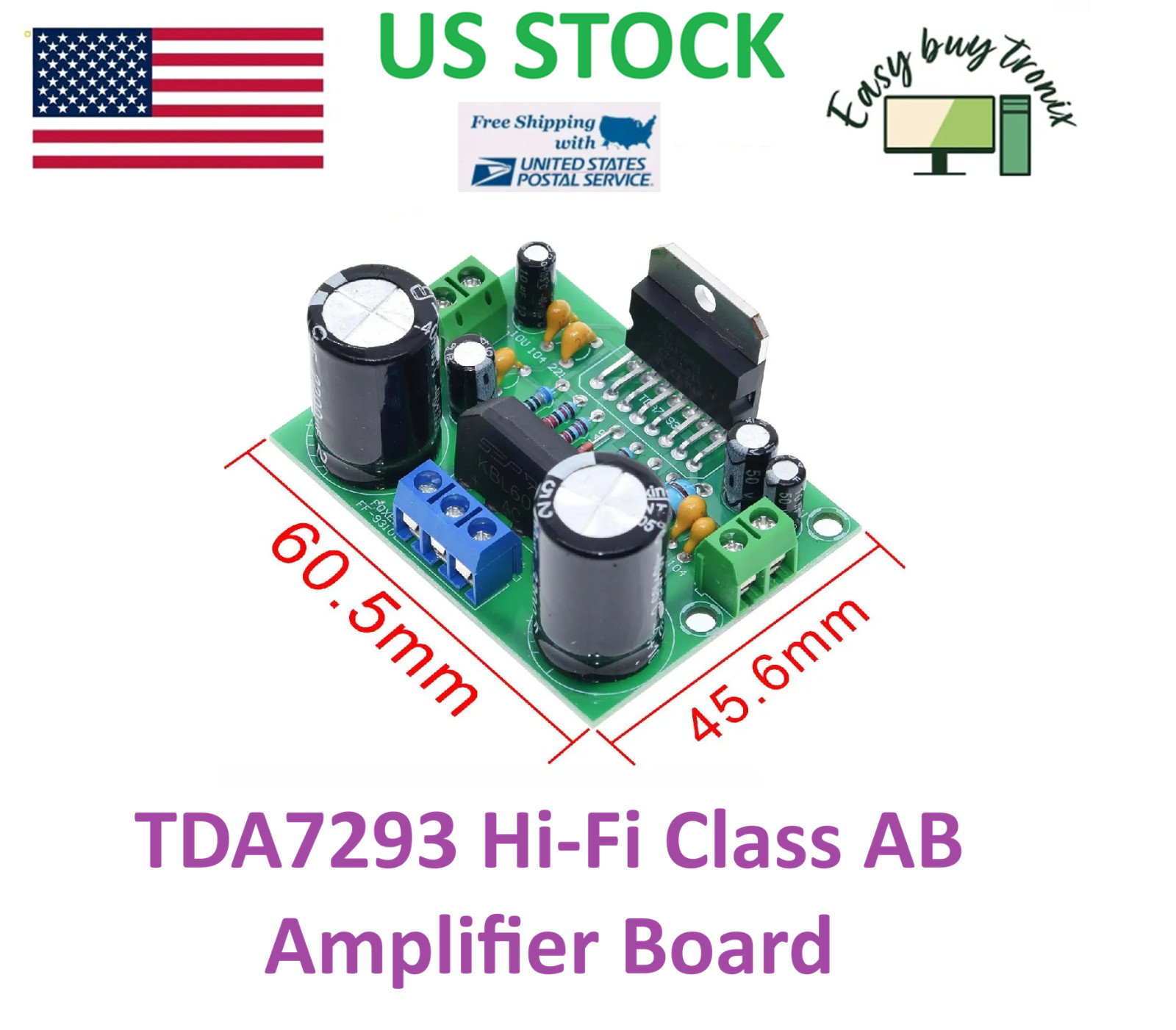 2PCS 100W Digital Power Amplifier Board TDA7293/TDA7294 Single Channel