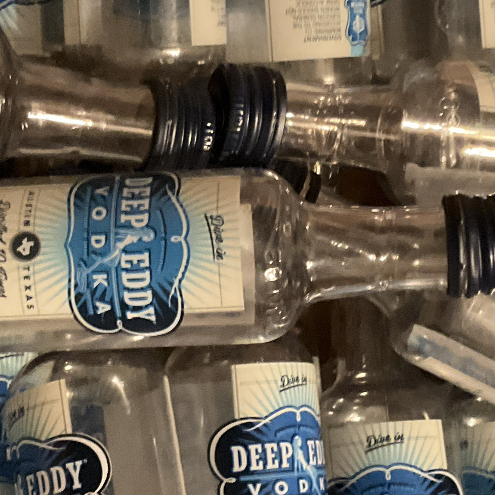 50 Empty DEEP EDDY Vodka Mini Liquor Bottles 4.5" x 1.25"