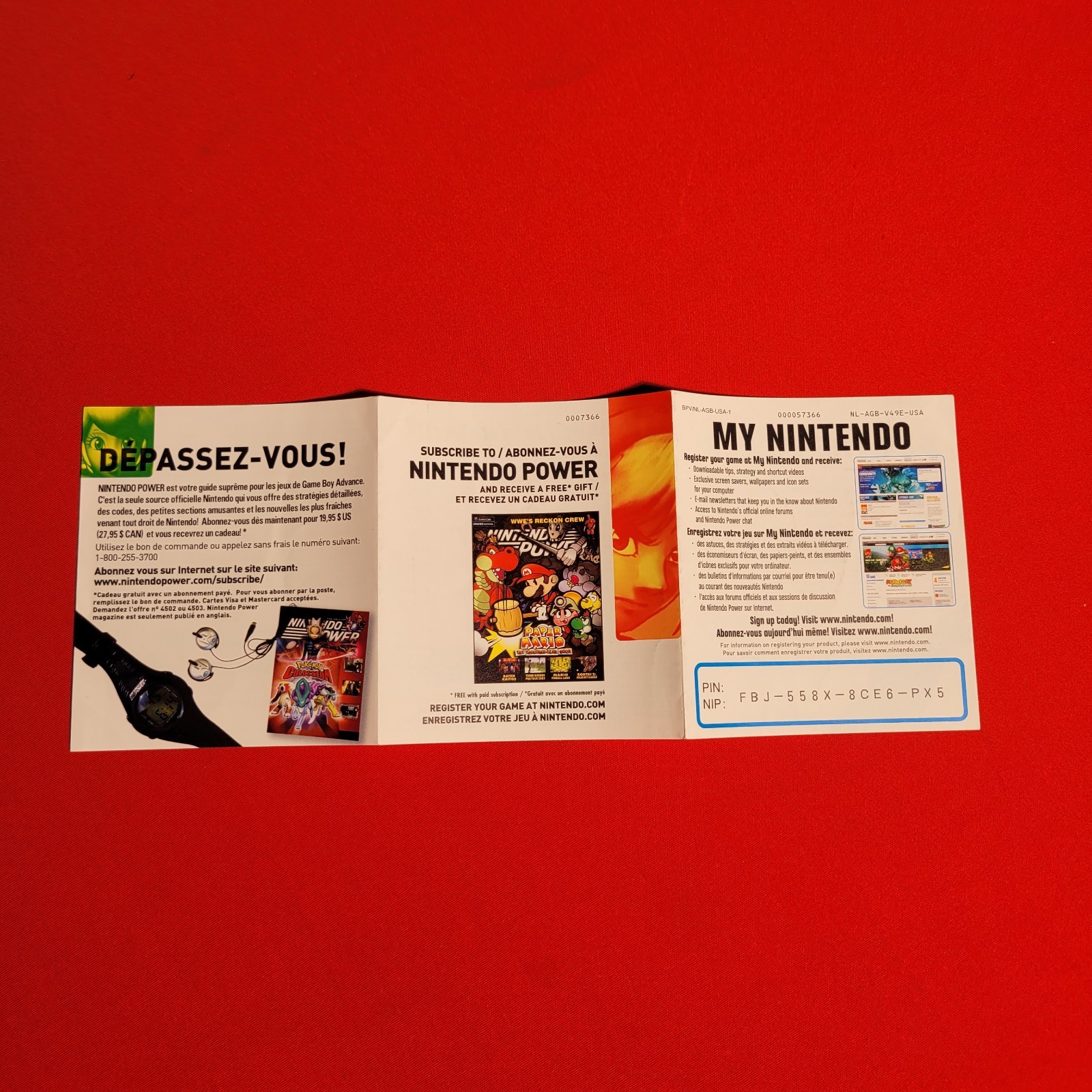 Nintendo Power Gameboy Insert BPV/NL-AGB-USA