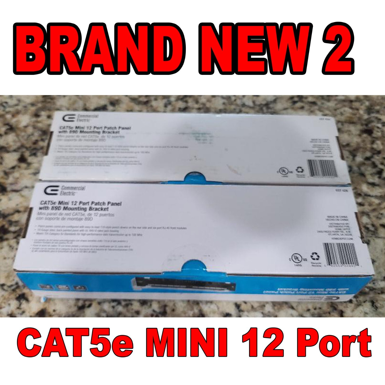 Commercial Electric 637 426 CAT5e Mini 12 port Patch Panel with 89D Mouting NEW2
