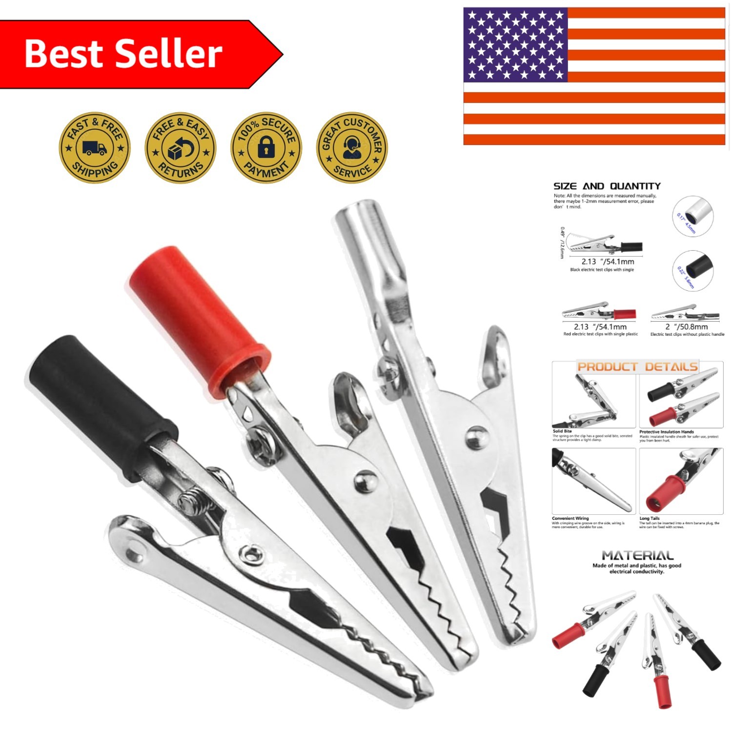 22 PCS  Metal Alligator Clips Electrical  Clamps for DIY Soldering