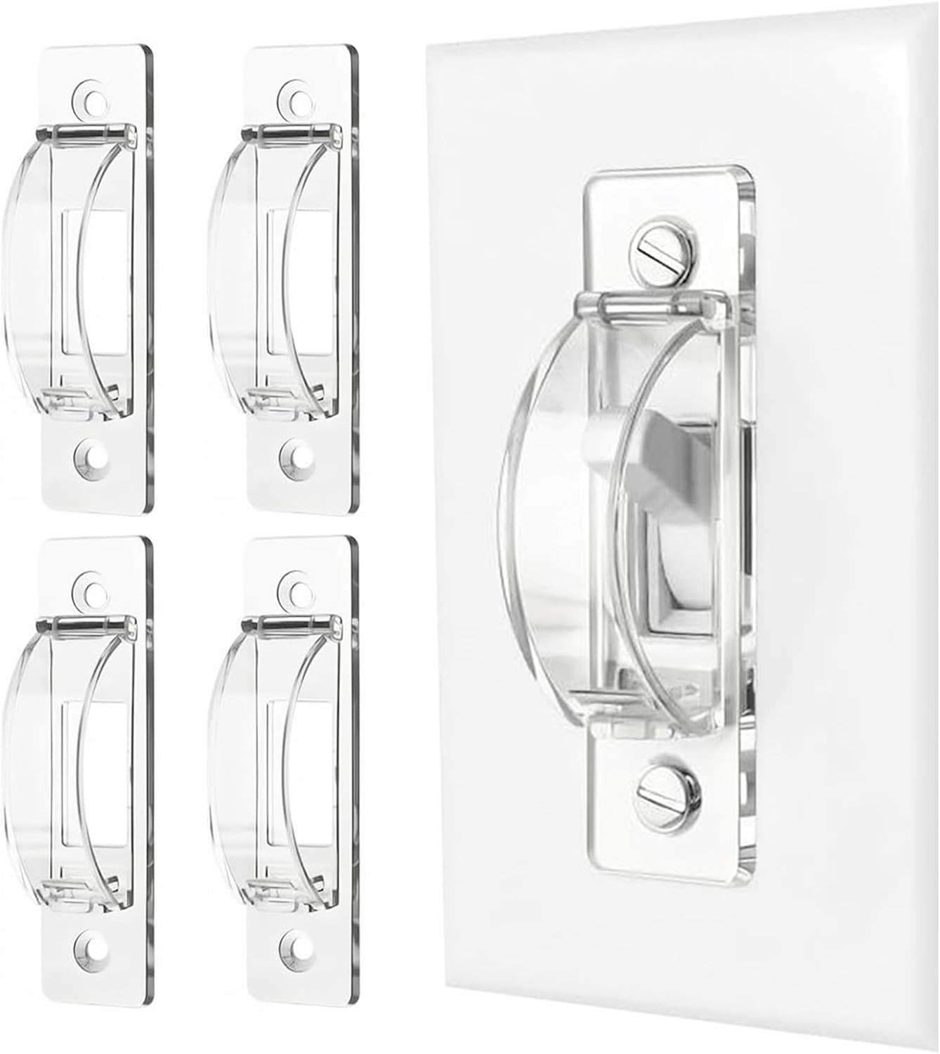 Light Switch Guard, 4 Pack Clear Light Switch Lock, Light Switch Cover Guard, Ch