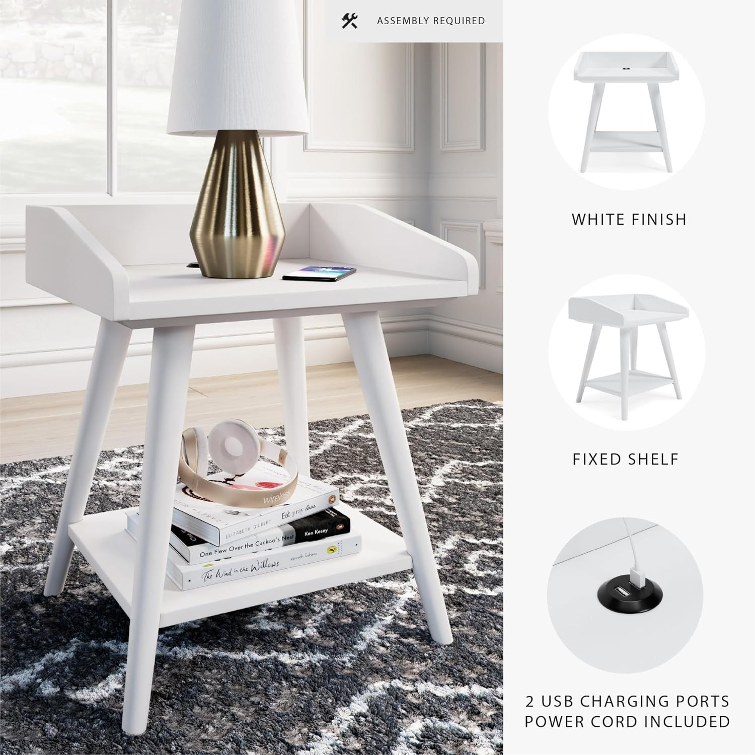 Modern White Accent Table by Blariden
