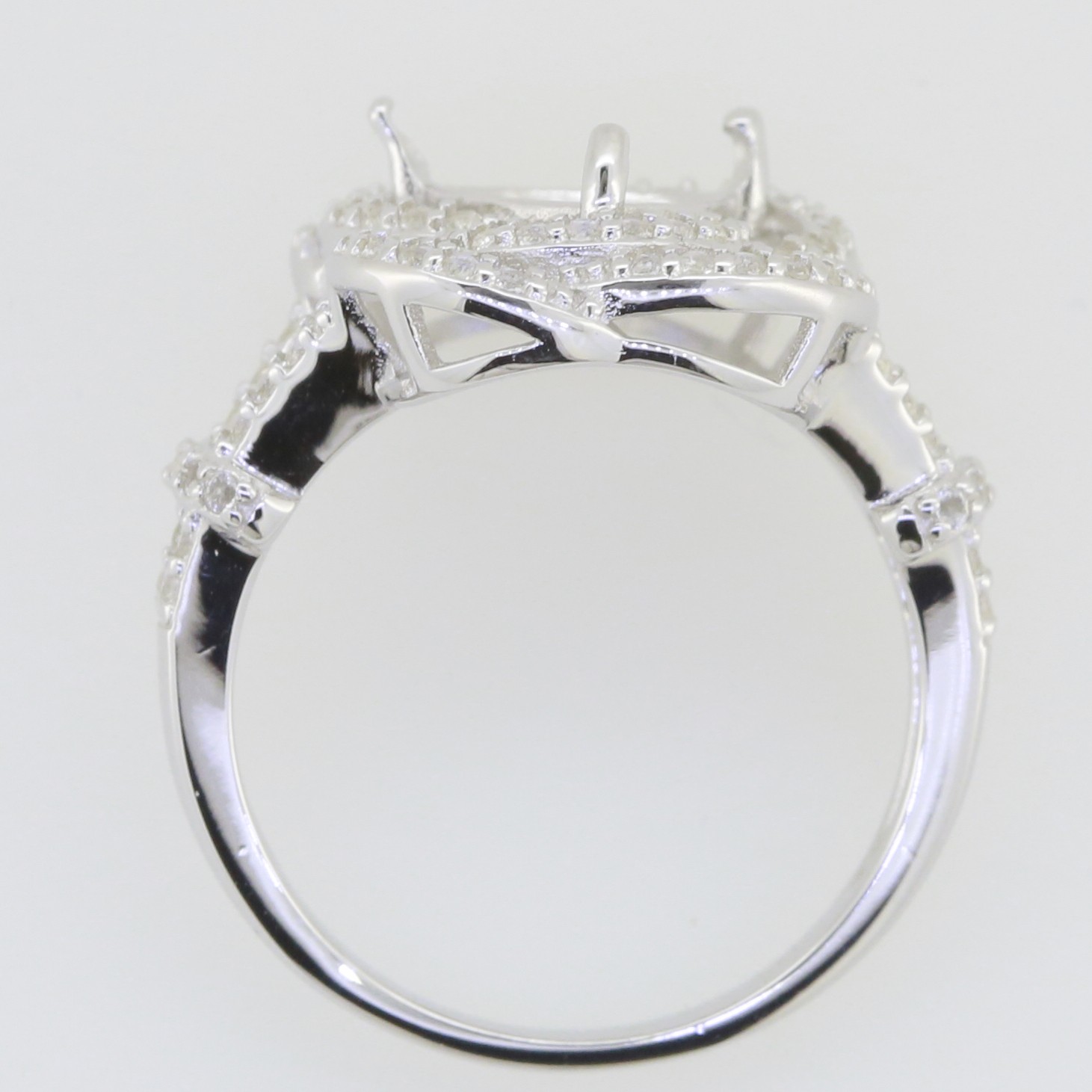Sterling Silver Semi Mount Ring Setting Trillion Tri 8X8mm