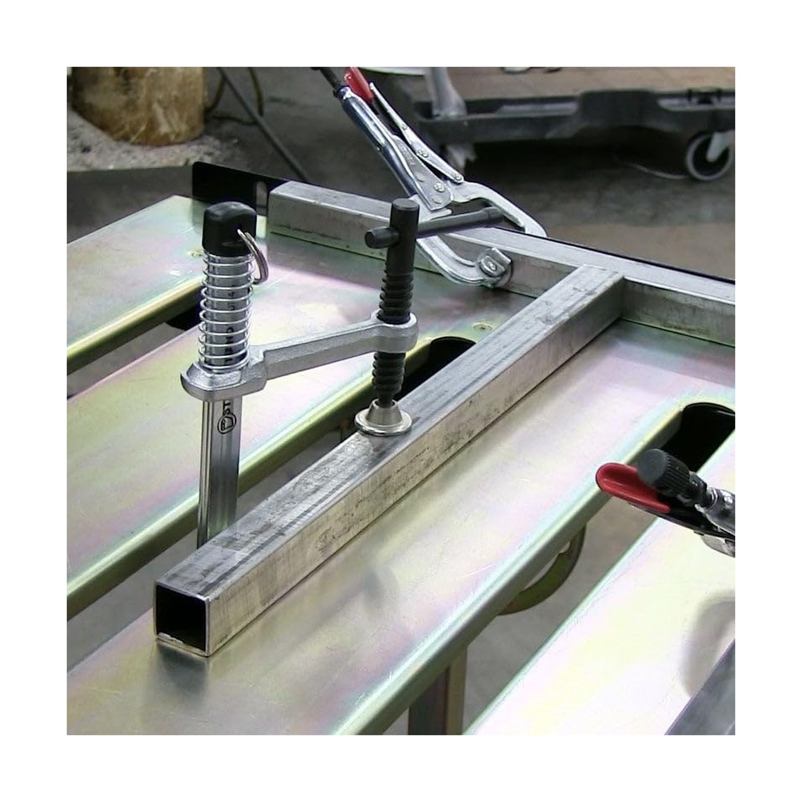Steel Welding Table, 1.1″ (28mm) Tabletop Slots, Adjustable Angle & Height