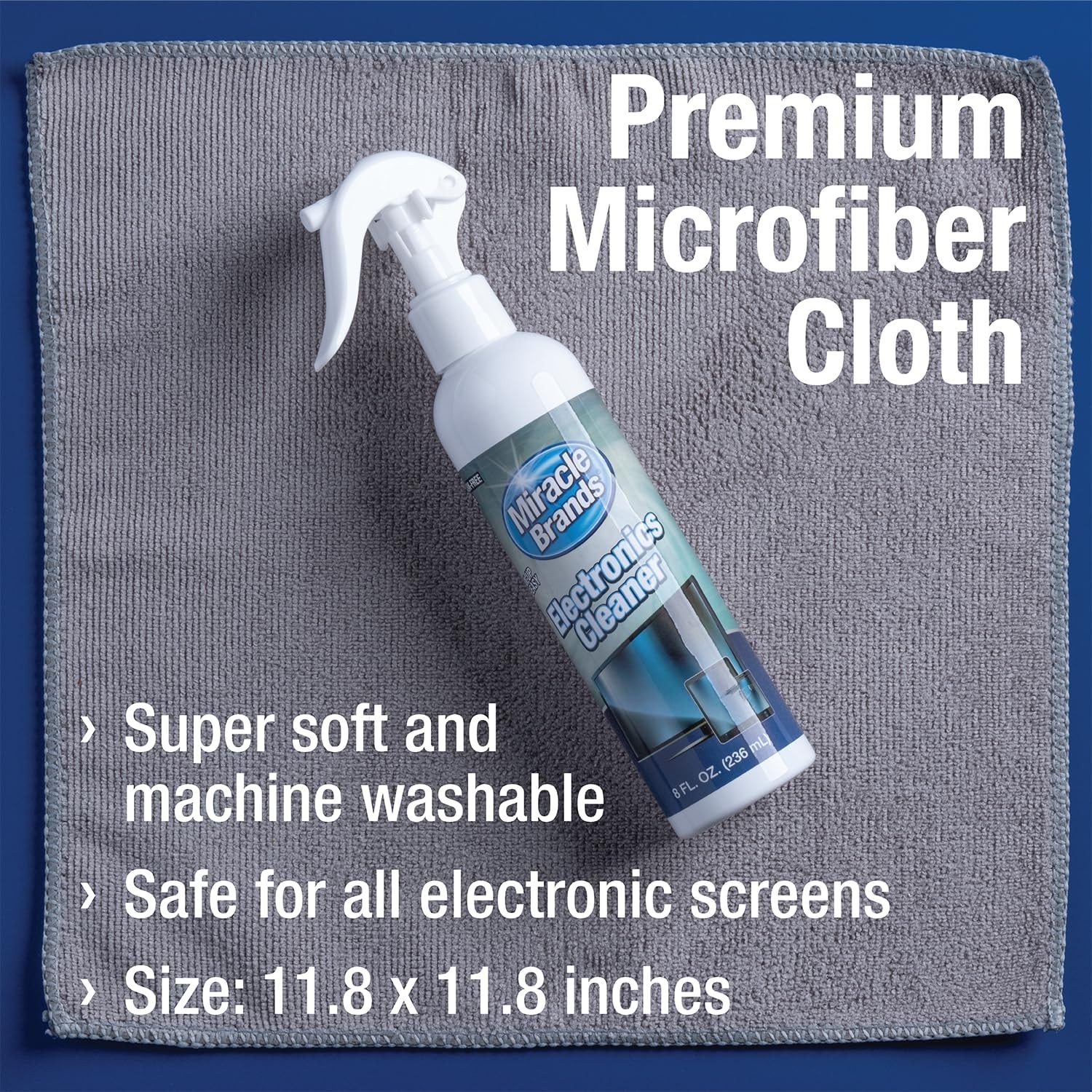 MiracleSpray 8oz Multisurface Electronics Cleaner + Microfiber Towel Kit