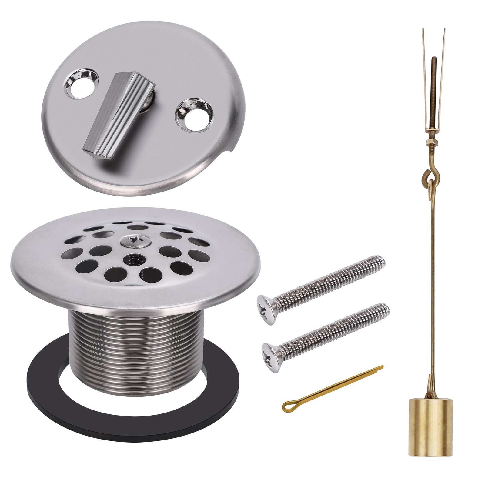 PRIMSOPH Trip Lever Overflow Faceplate Tub Drain Trim Kit with Brushed Nickel