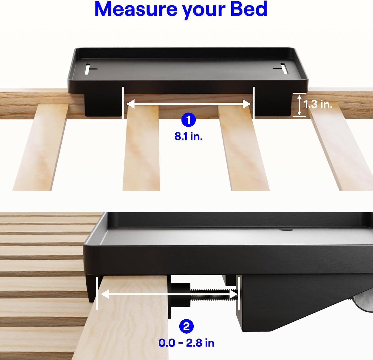 Bedside Shelf for Dorm Room Bunk Bed & Top Bunk, College Dorm Room Essentials, B