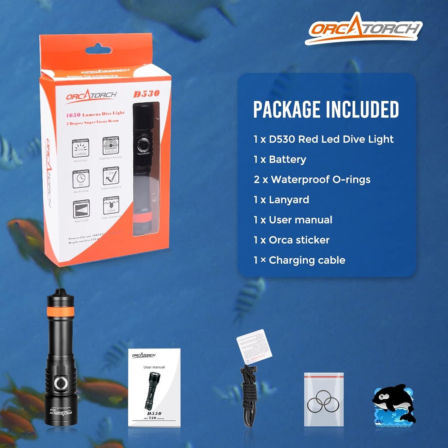 Compact 210 Lumen Dive Light with Battery Indicator - Perfect for Photography