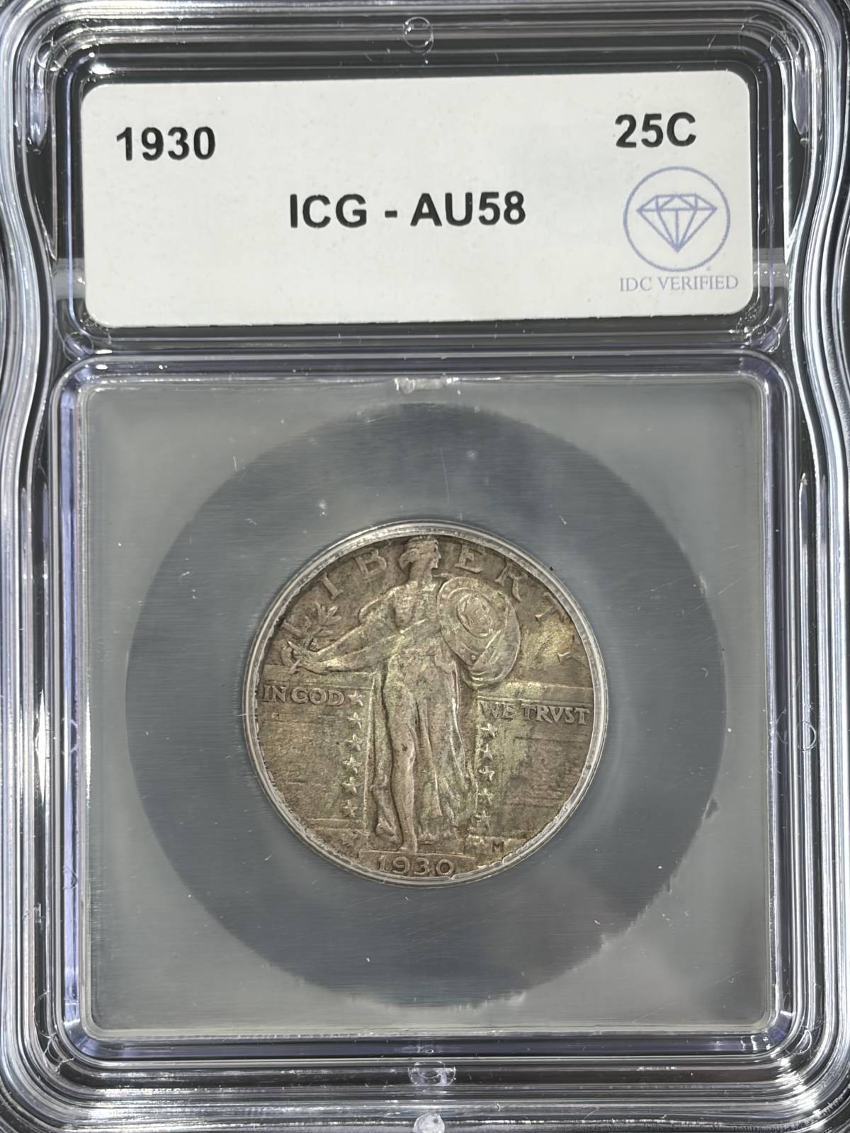 1930 Quarter Dollars Standing Liberty Quarter ICG AU-58 IDC Verified