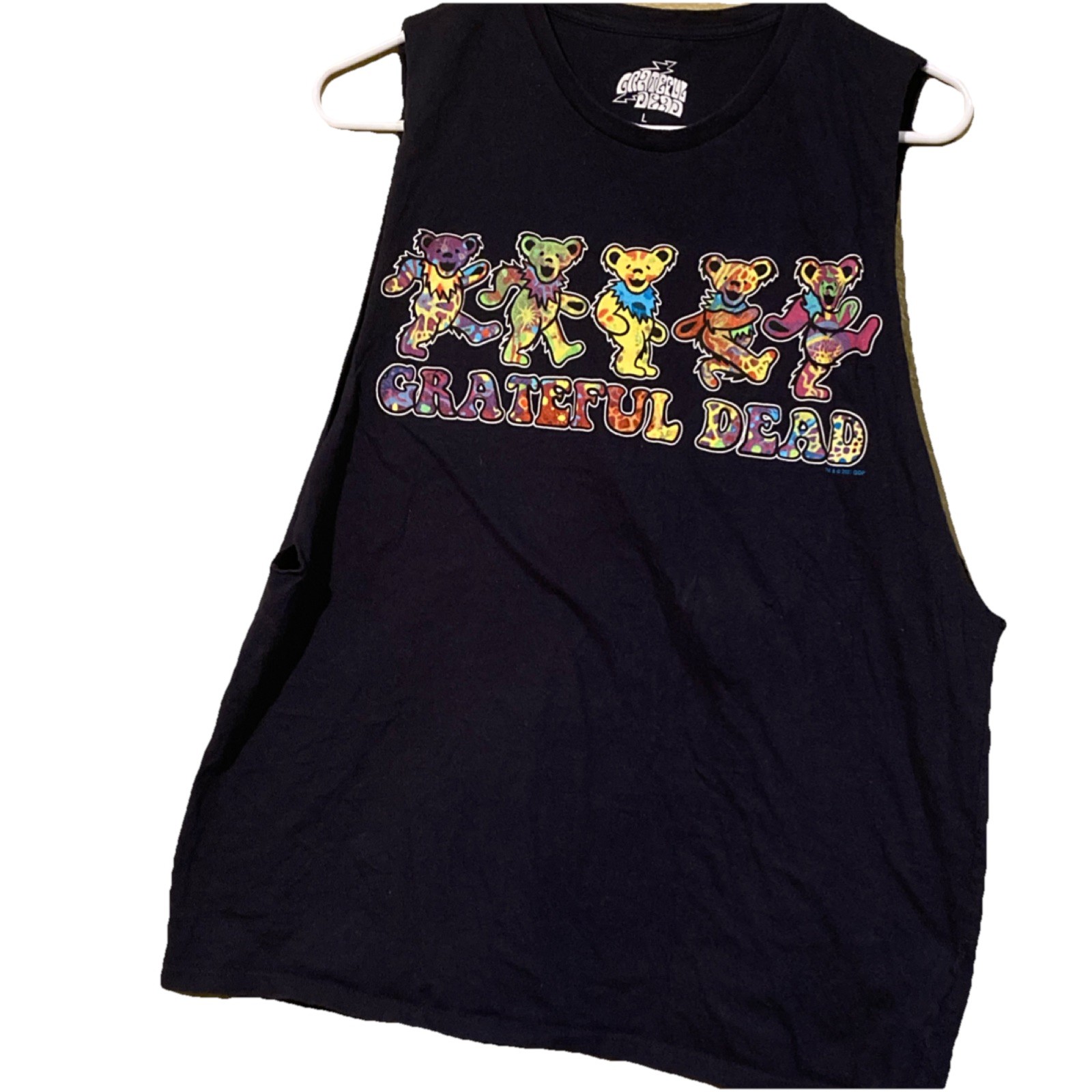 Grateful Dead Dancing Bears men’s Sleeveless t shirt Navy color