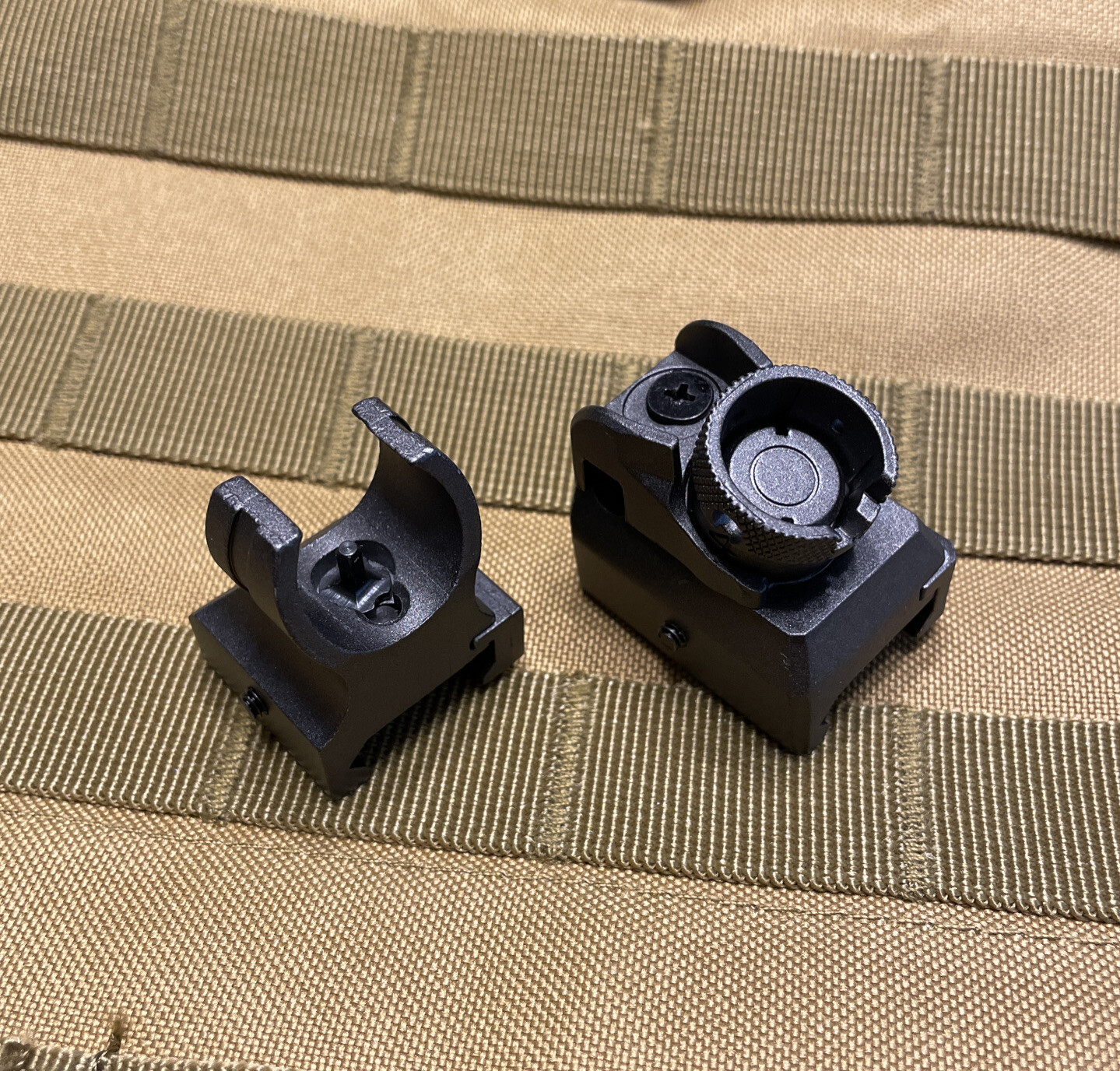 Tactical Low Profile Front Rear Sight Set Picatinny Diopter Iron Scope