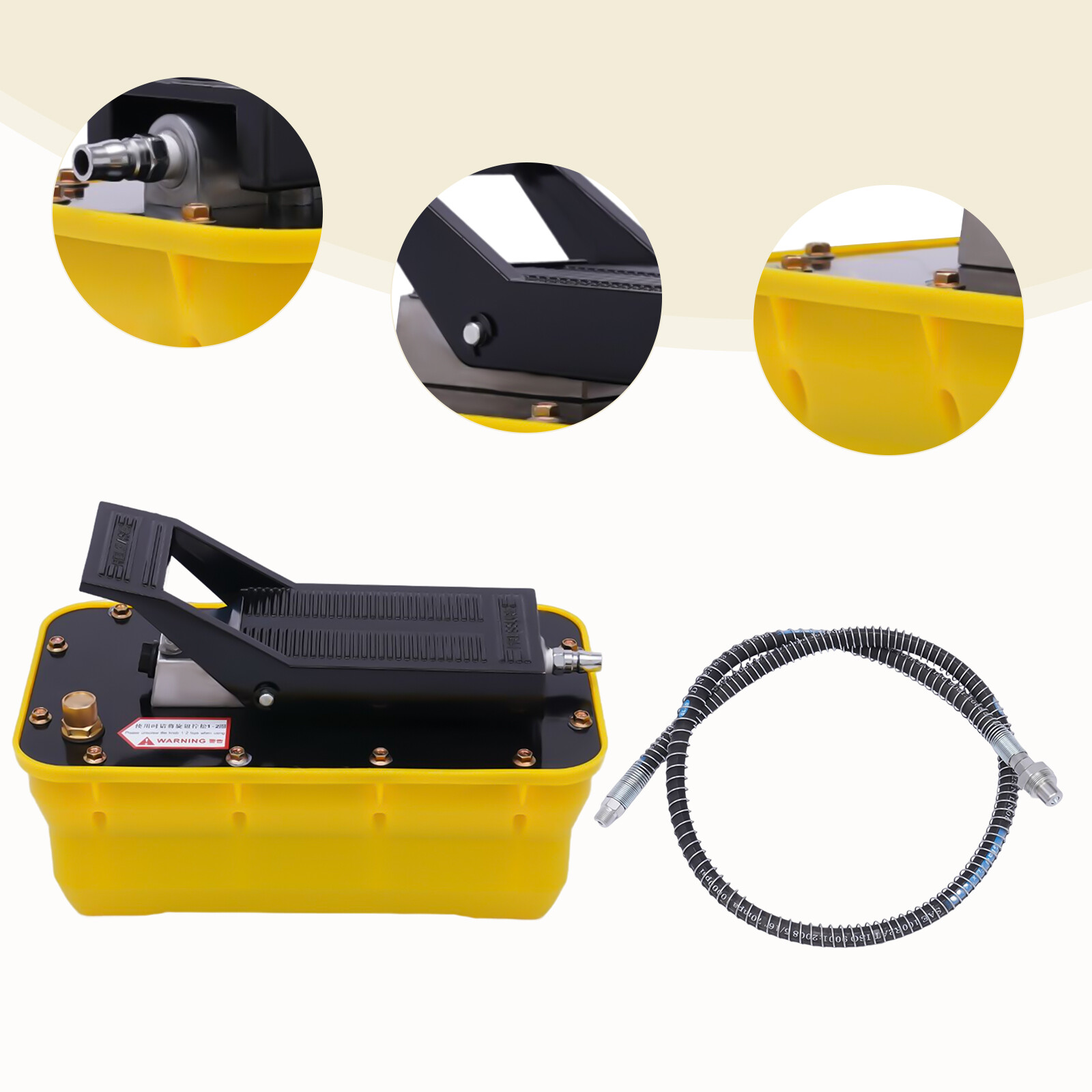 New 10,000 PSI Hydraulic Air Foot Pedal Pump For Auto Body Frame Machines Press