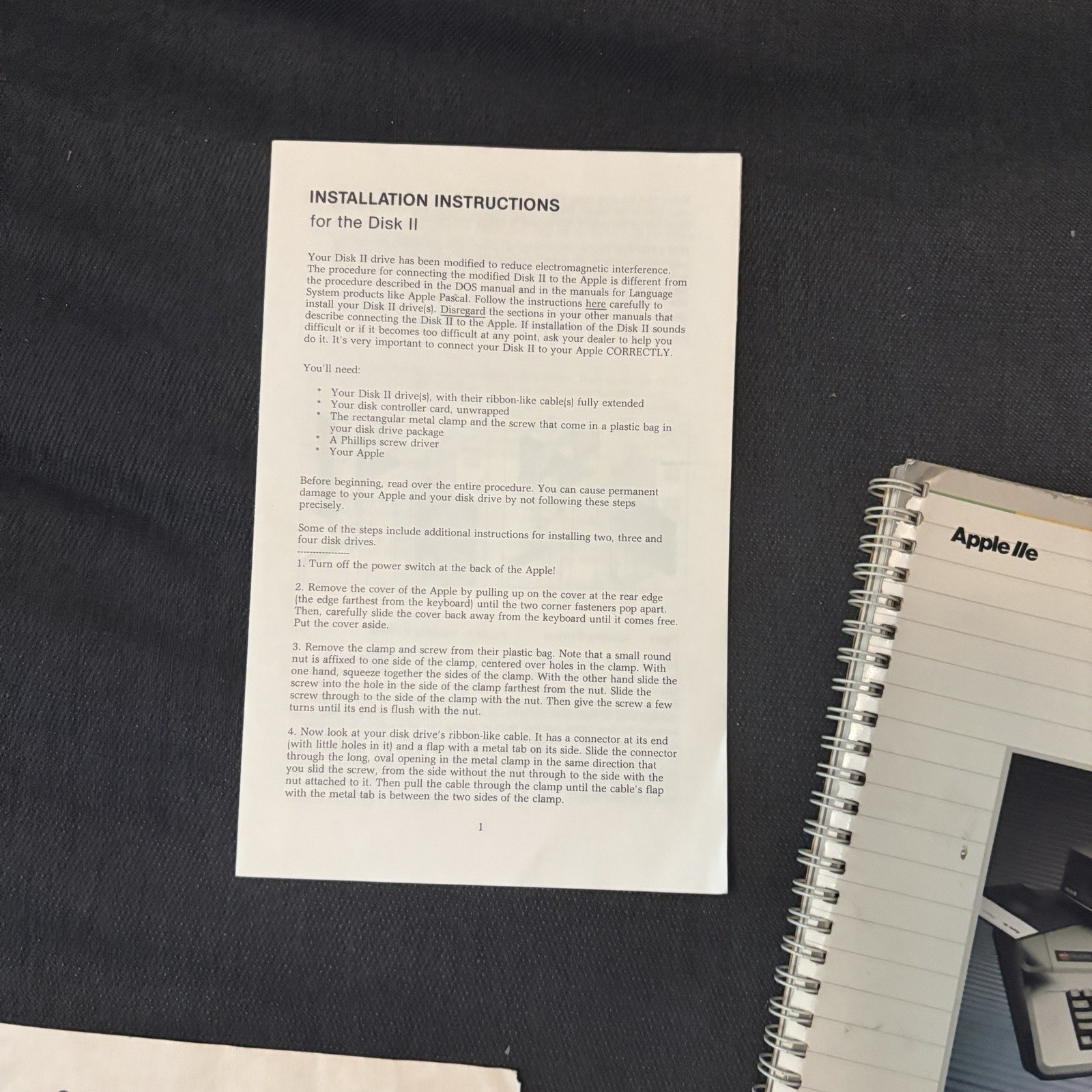 Apple II Software & Manual lot - DOS 3.3; Better Working; Choplifter! - UNTESTED