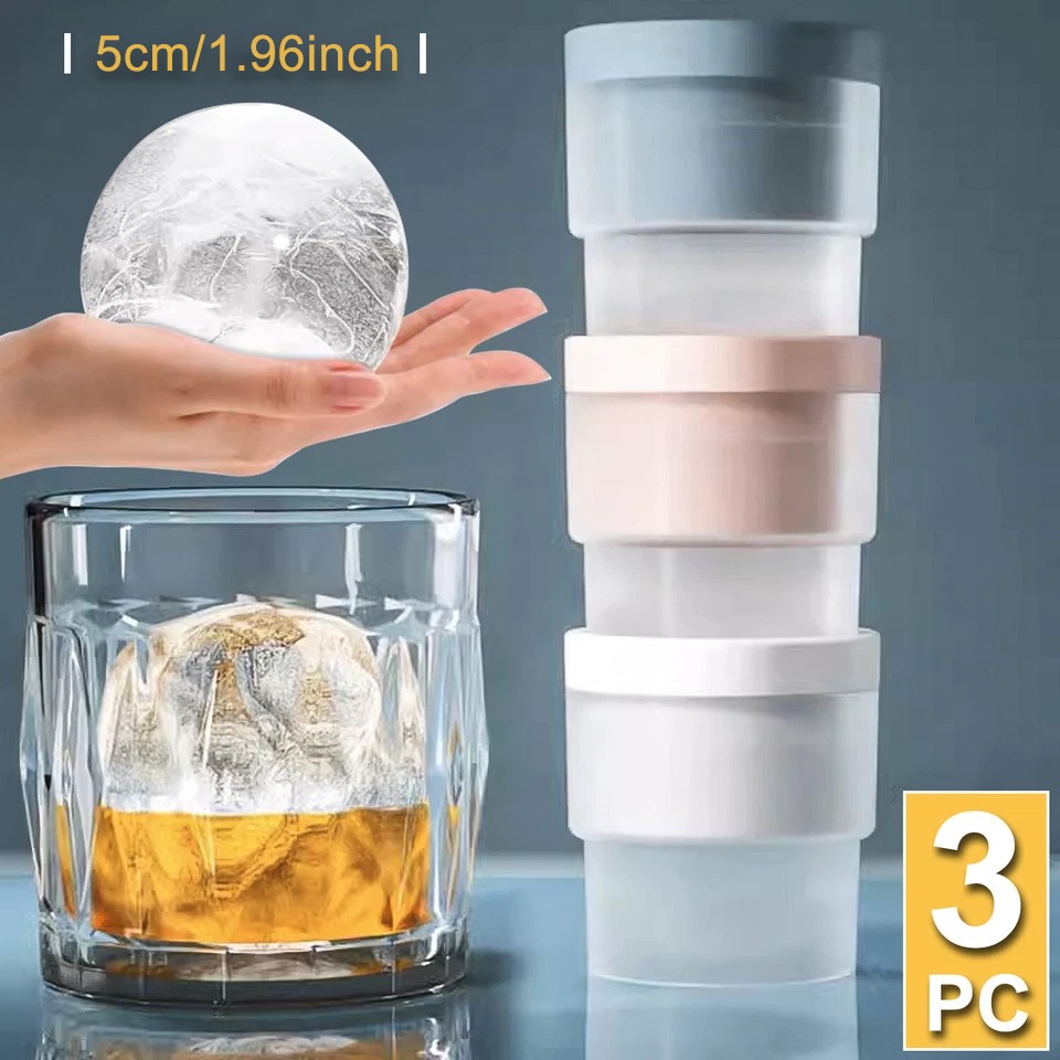 Round Silicone Big Ice Cubed Maker Large Cube Molds Whiskey Ball Cocktails