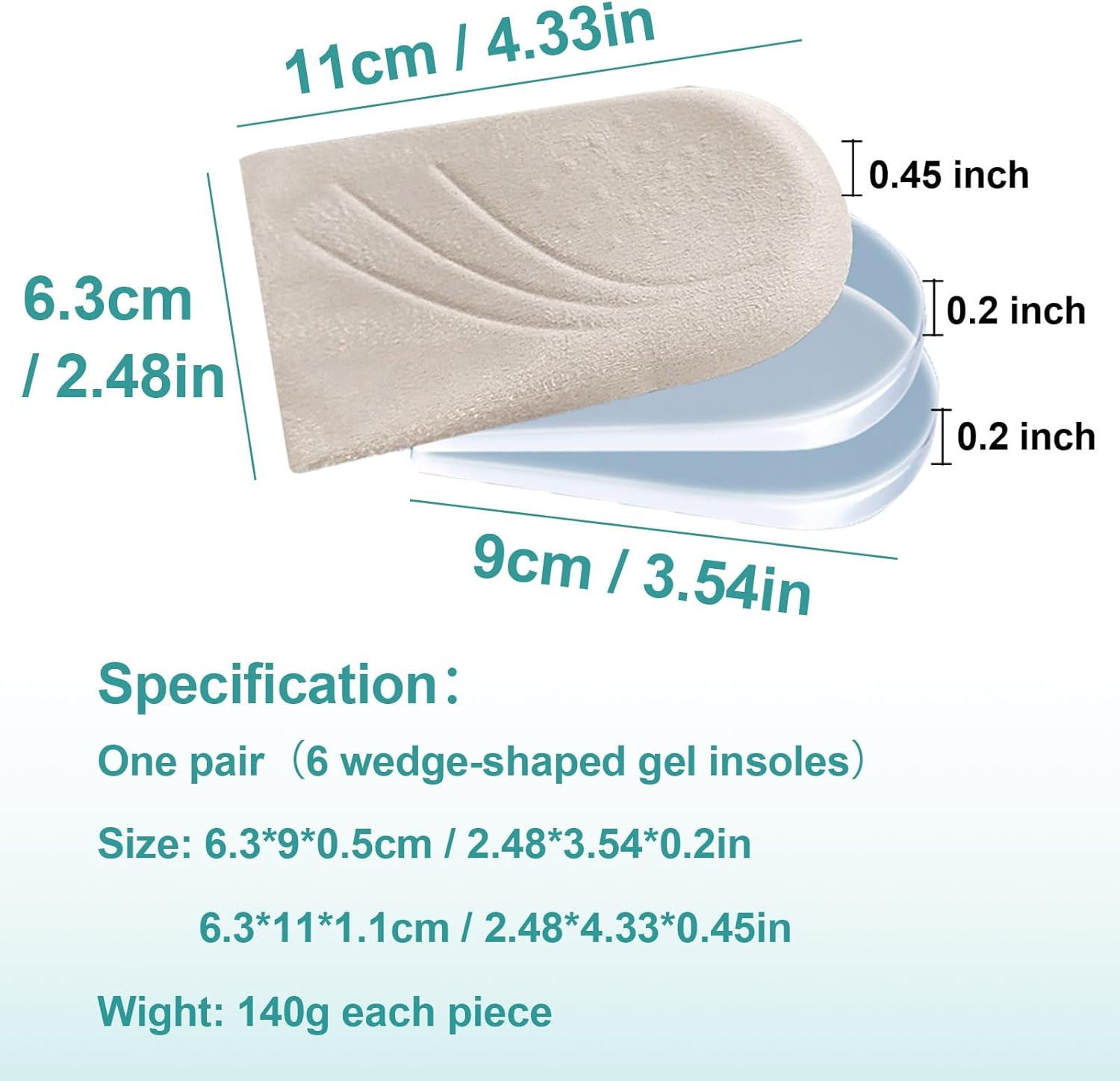 Corrective Insoles for Supination and Pronation, 3 Layers Adjustable Supination