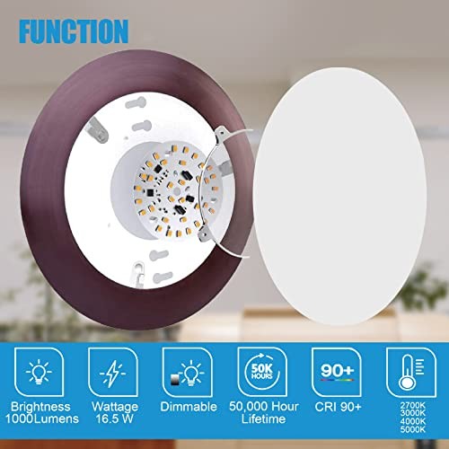 6" Dimmable LED Disk Light Flush Mount Ceiling Fixture 10 Pack 5000k Day Light