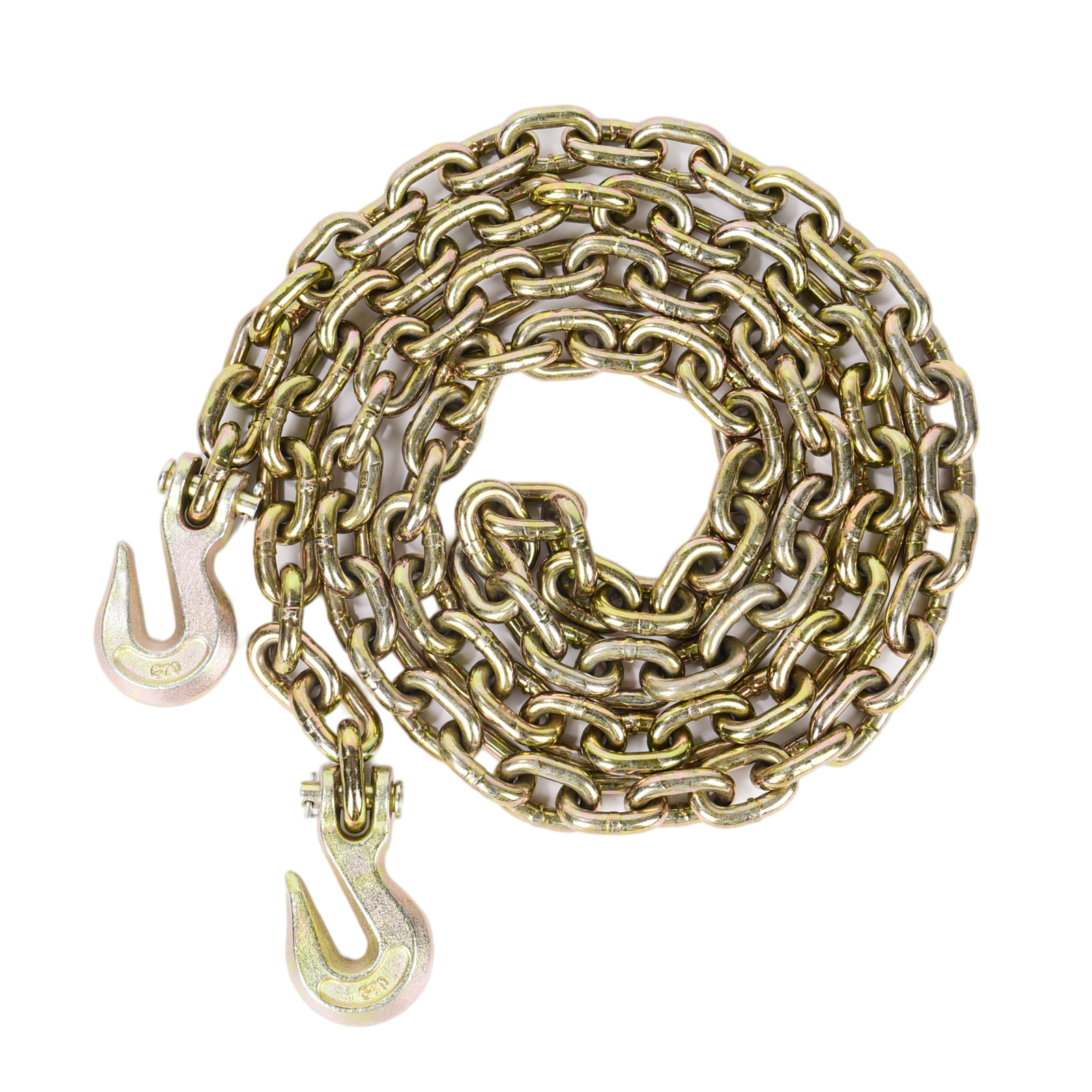 3/8" x 10'Binder Transport Chain Cargo Flatbed Grade 70 with Clevis Grab Hooks