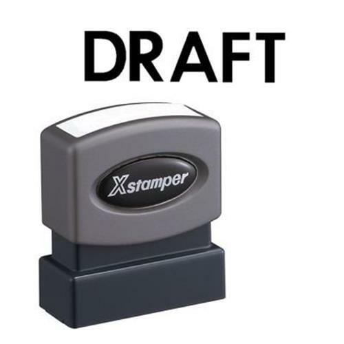 Xstamper 1068 - One-Color Title Stamp, Pre-Inked, "Draft", Black