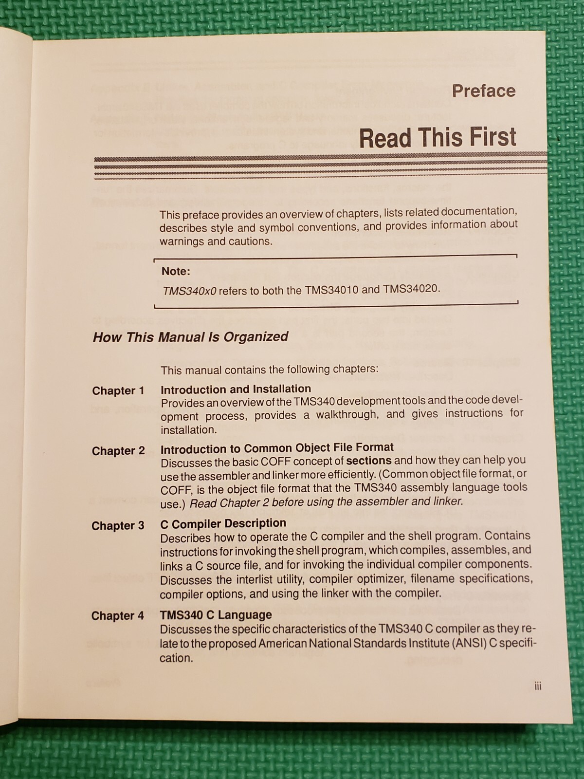 Texas Instrument TMS340 FAMILY CODE GENERATION TOOLS Users Guide - 1990