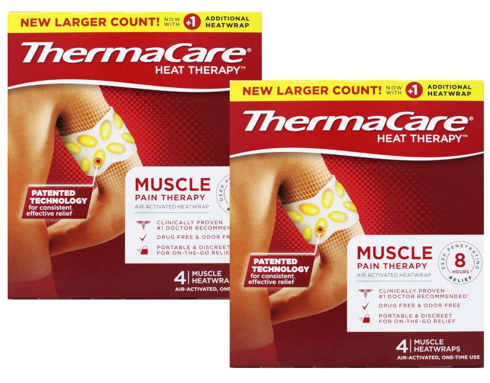 Thermacare Heatwraps Muscle Pain Therapy, 4 Count - 2 Pack