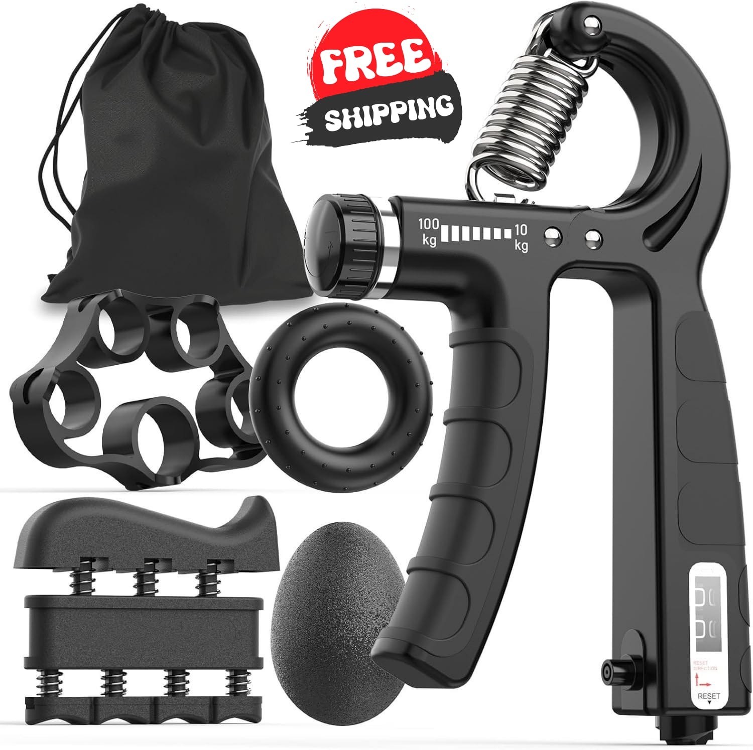 5-in-1 Adjustable Grip Strength Trainer Kit: Hand & Forearm Muscle Strengthener