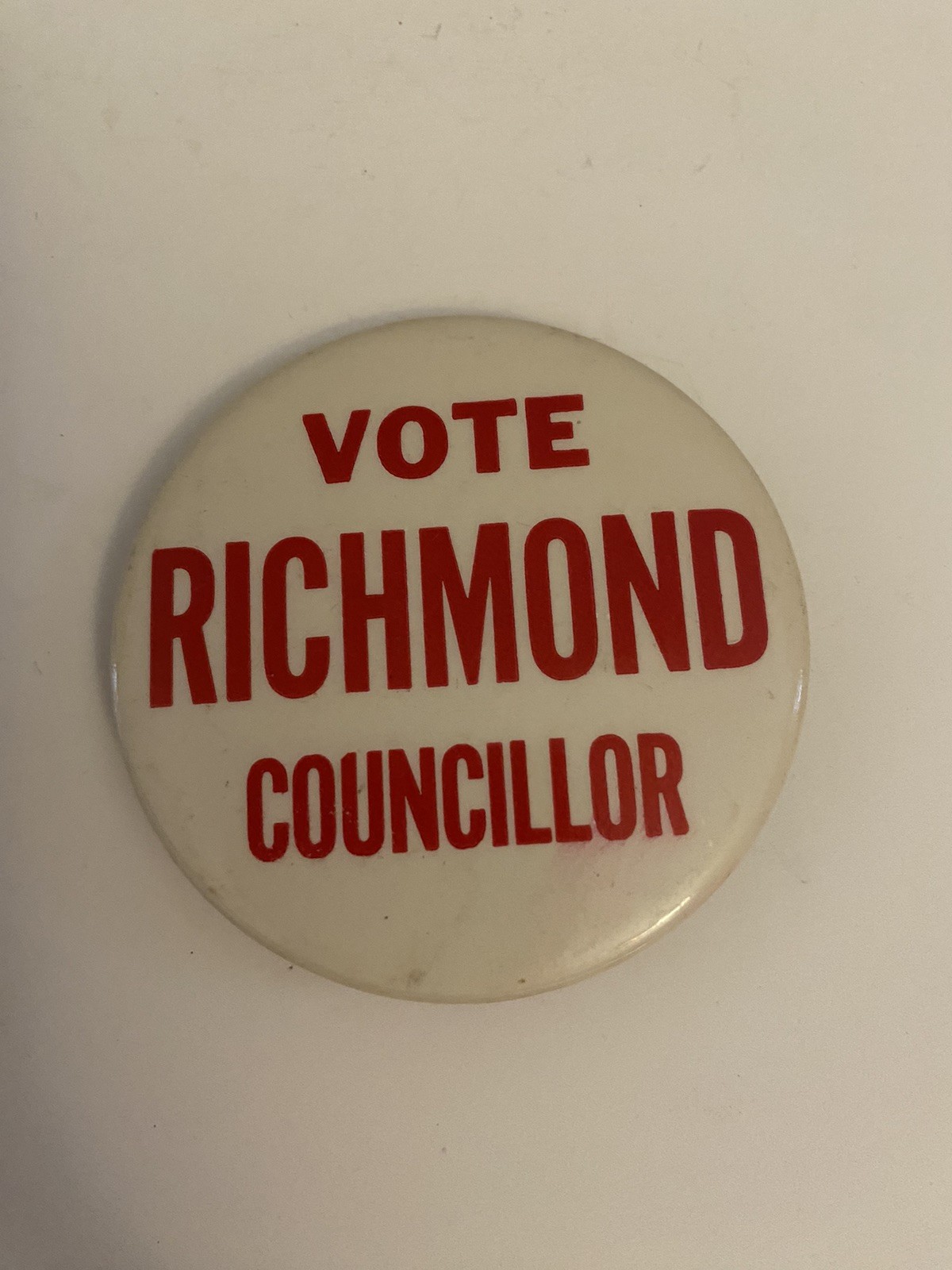 Vote Richmond Councillor Pin Back Button P83